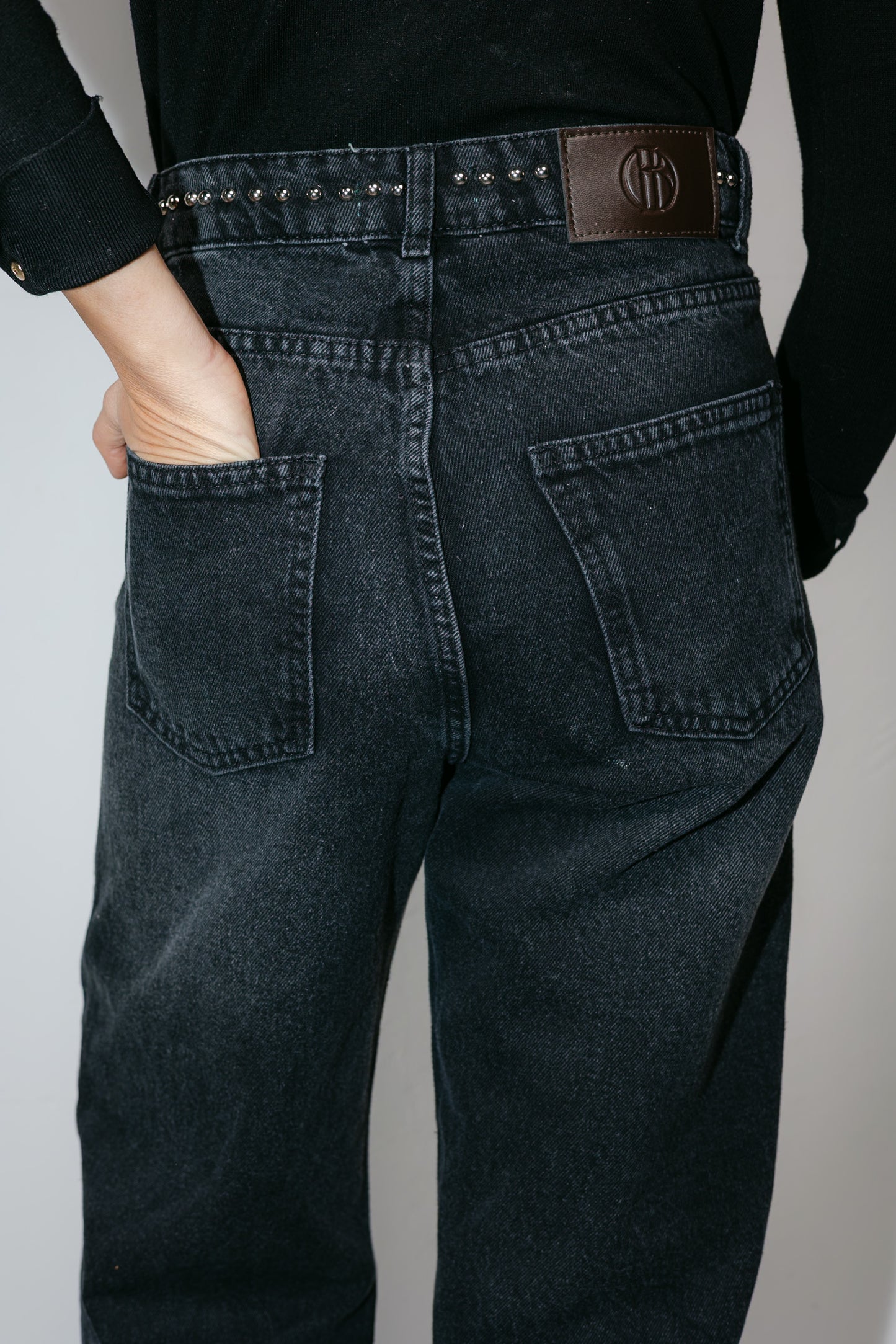 Silver Lining Denim Pants in Black