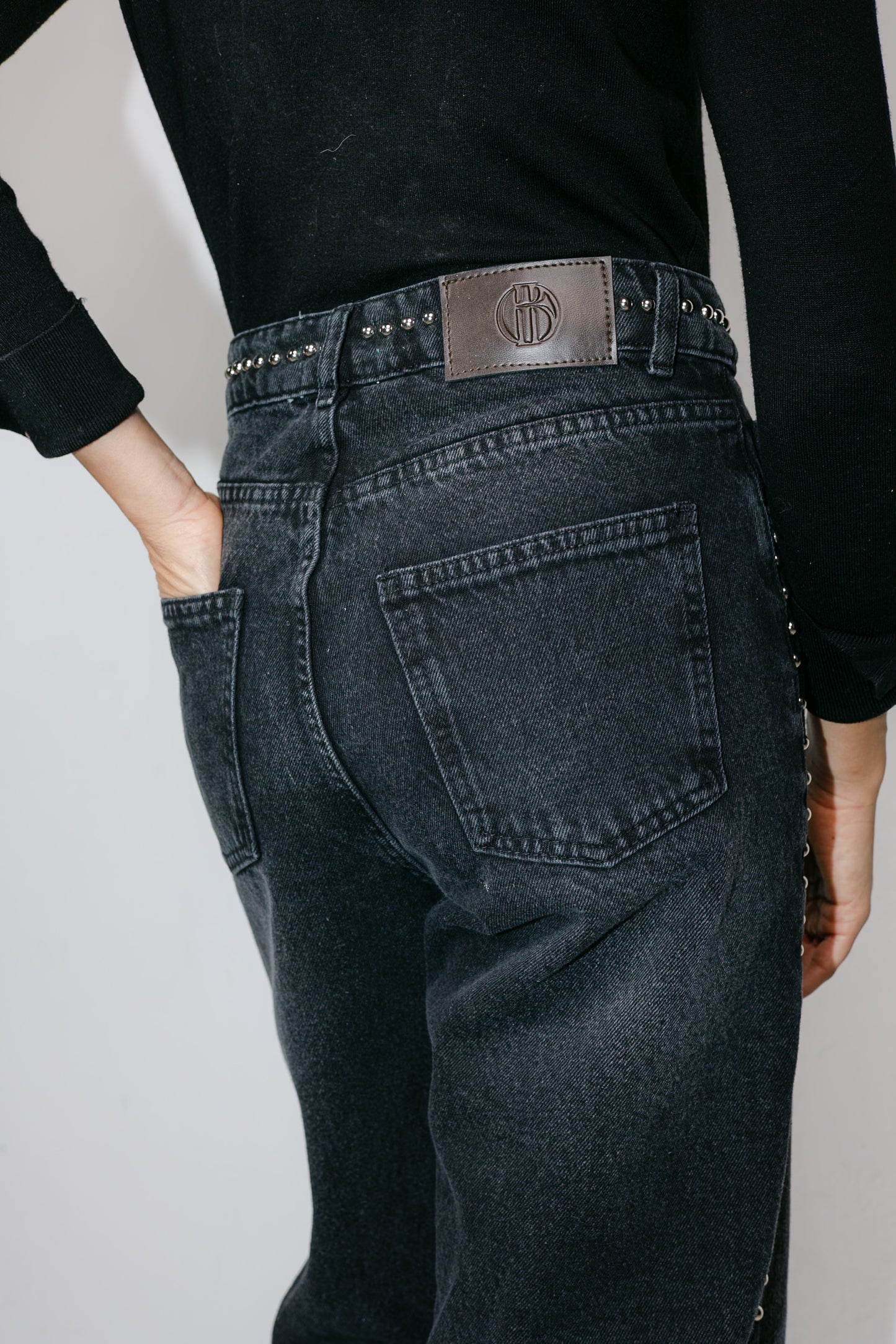 Silver Lining Denim Pants in Black