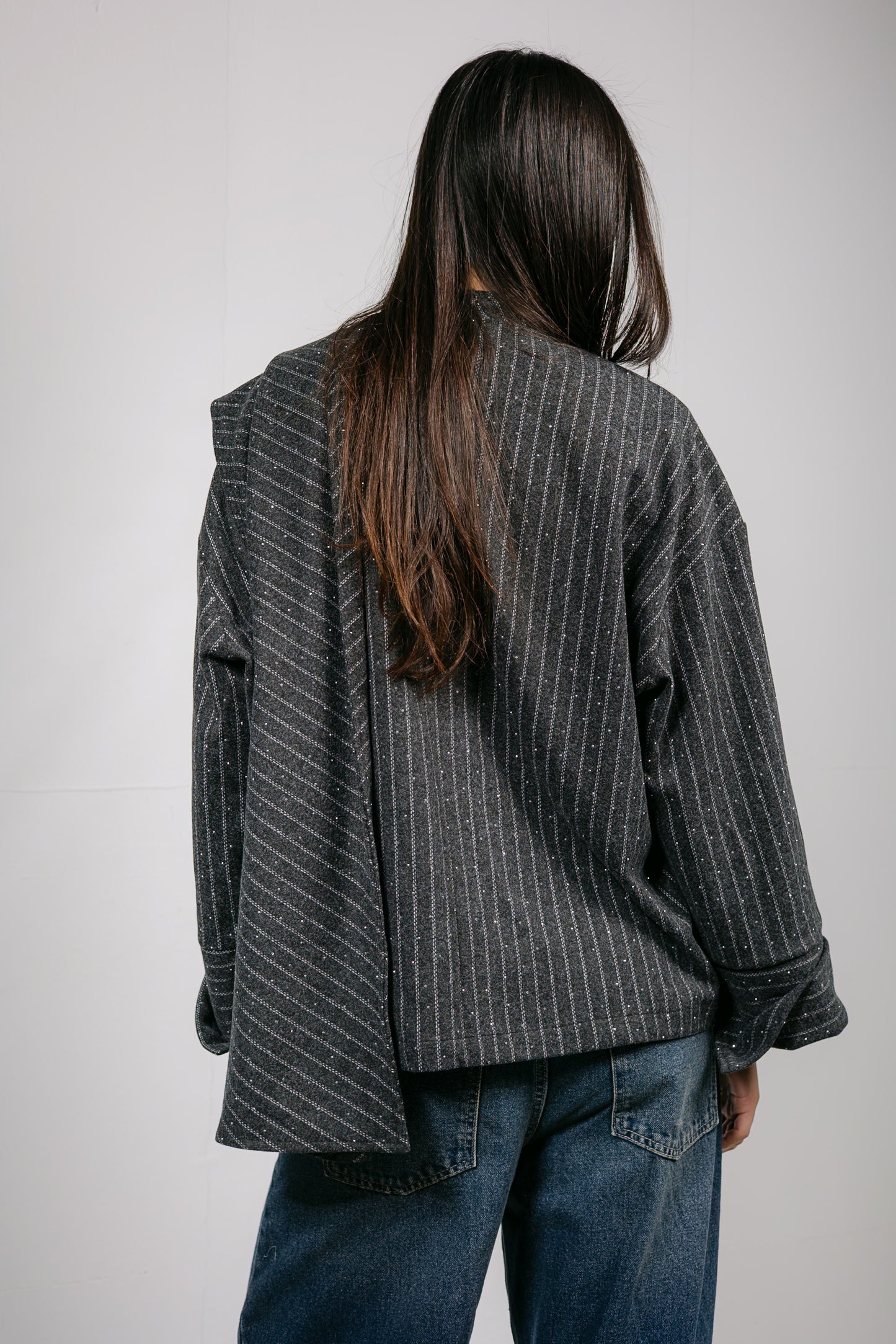 Sapphire Studded Jacket in Dark Grey