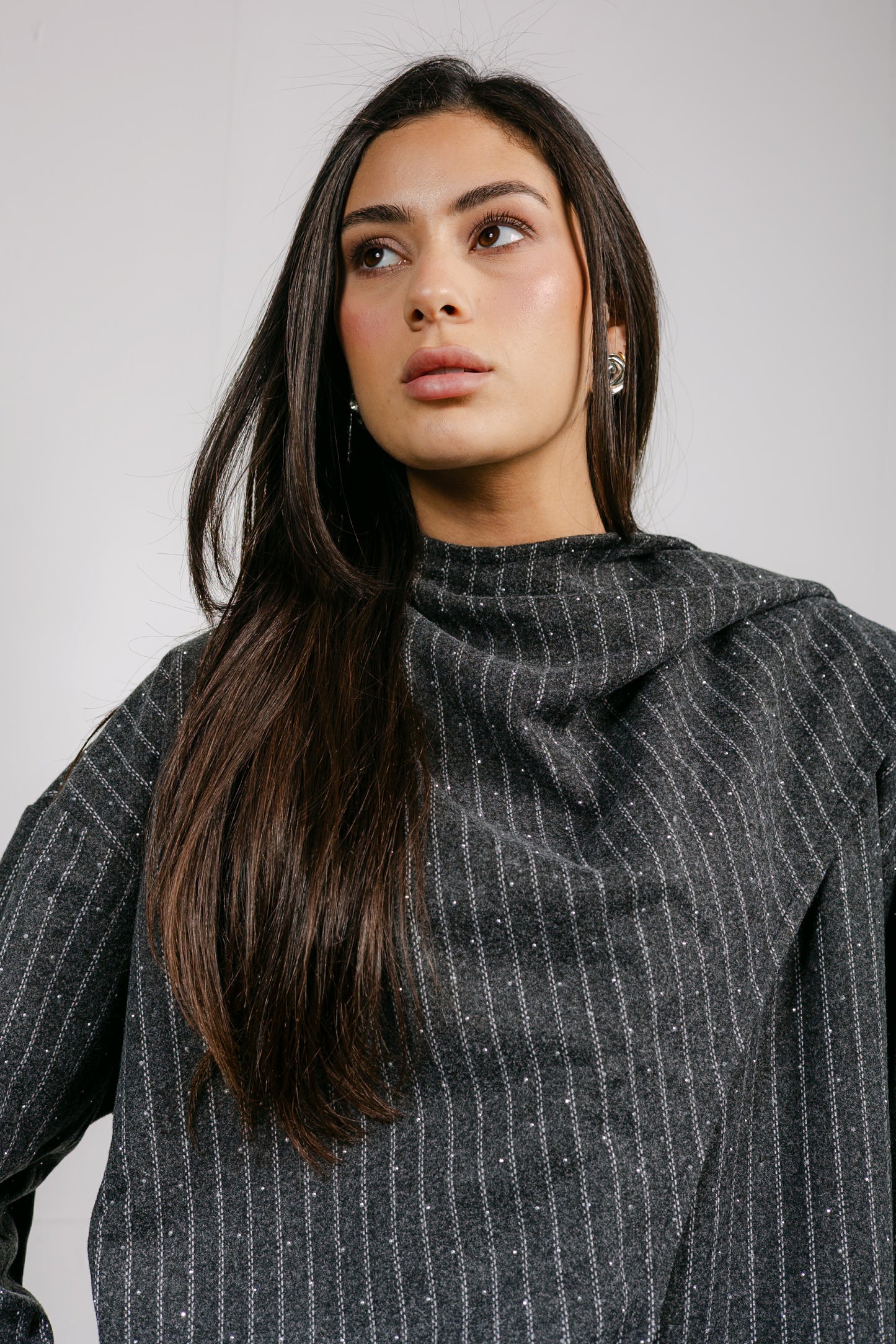 Sapphire Studded Jacket in Dark Grey