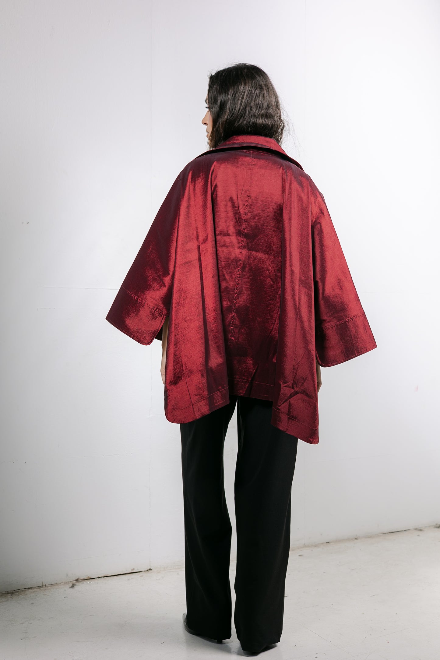 Shine On Cape in Burgundy