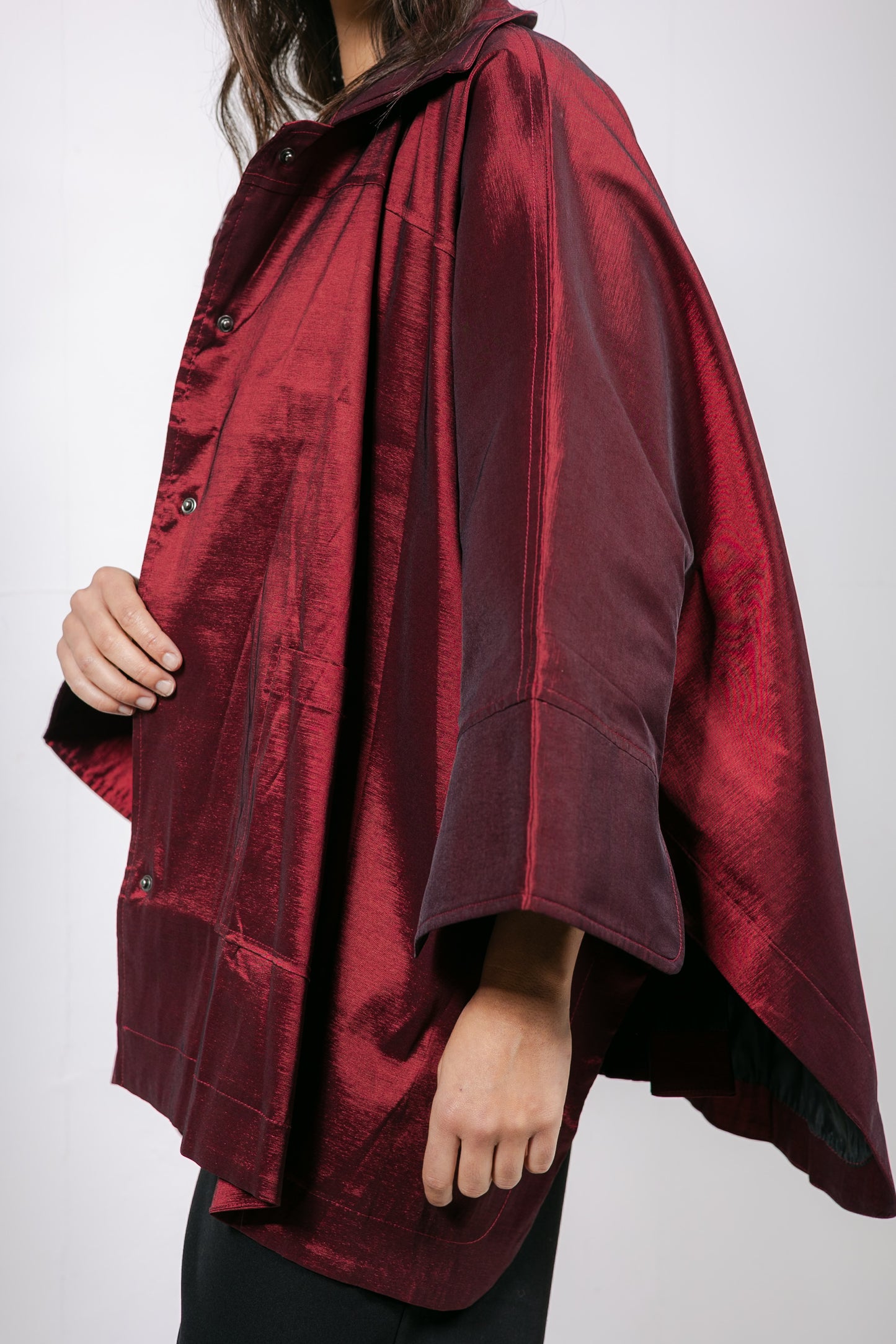 Shine On Cape in Burgundy