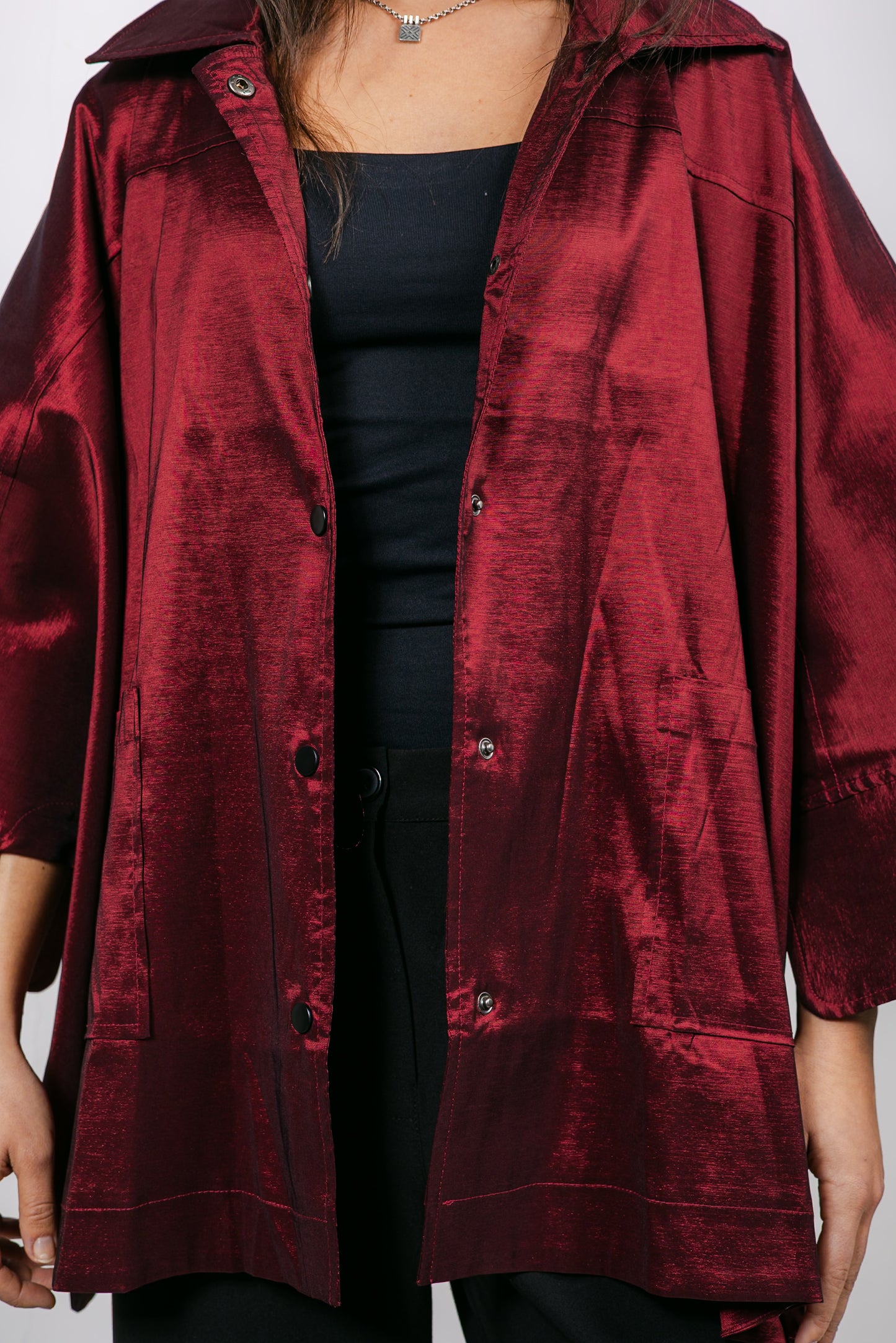 Shine On Cape in Burgundy