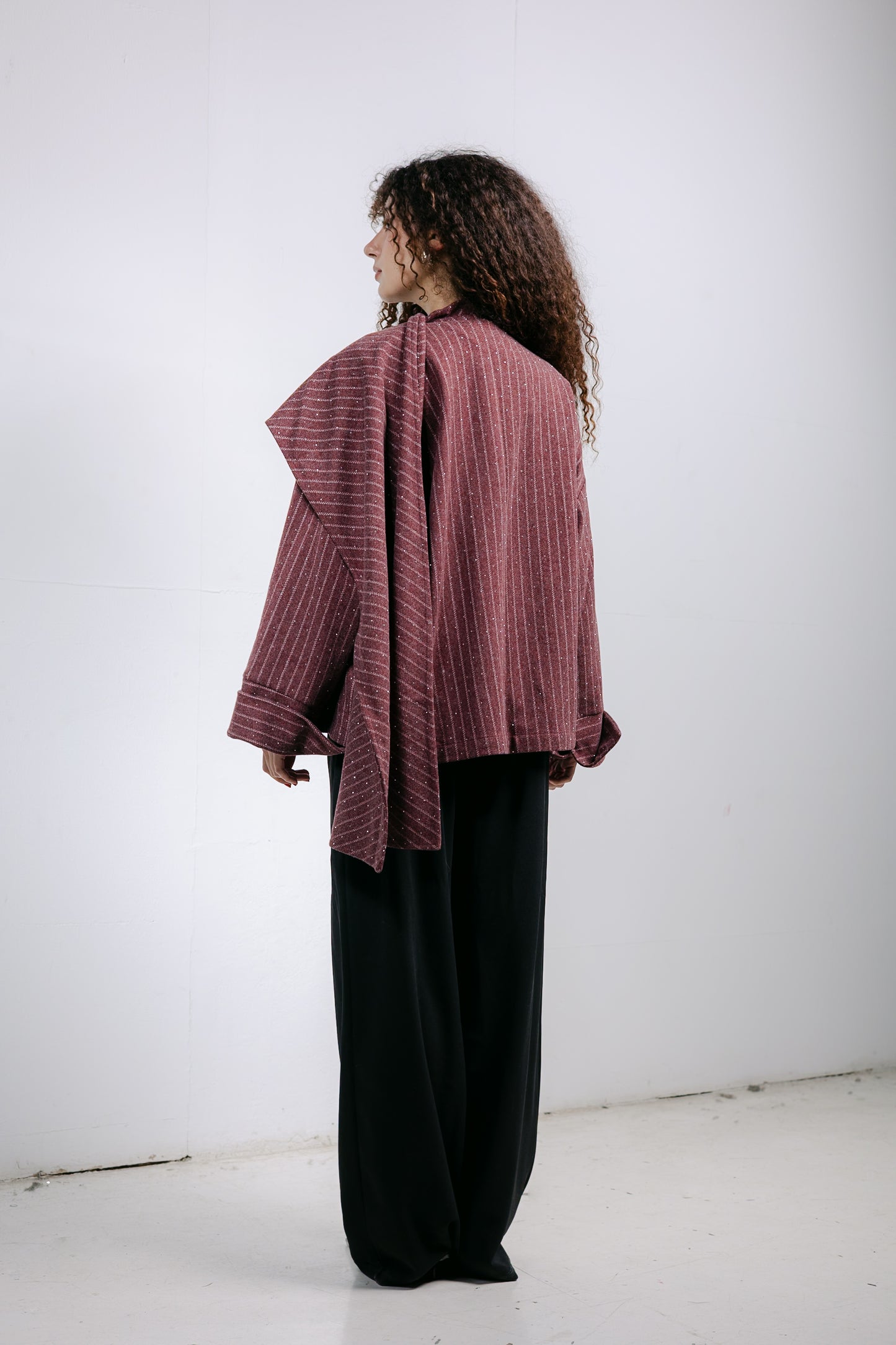 Sapphire Studded Jacket in Burgundy