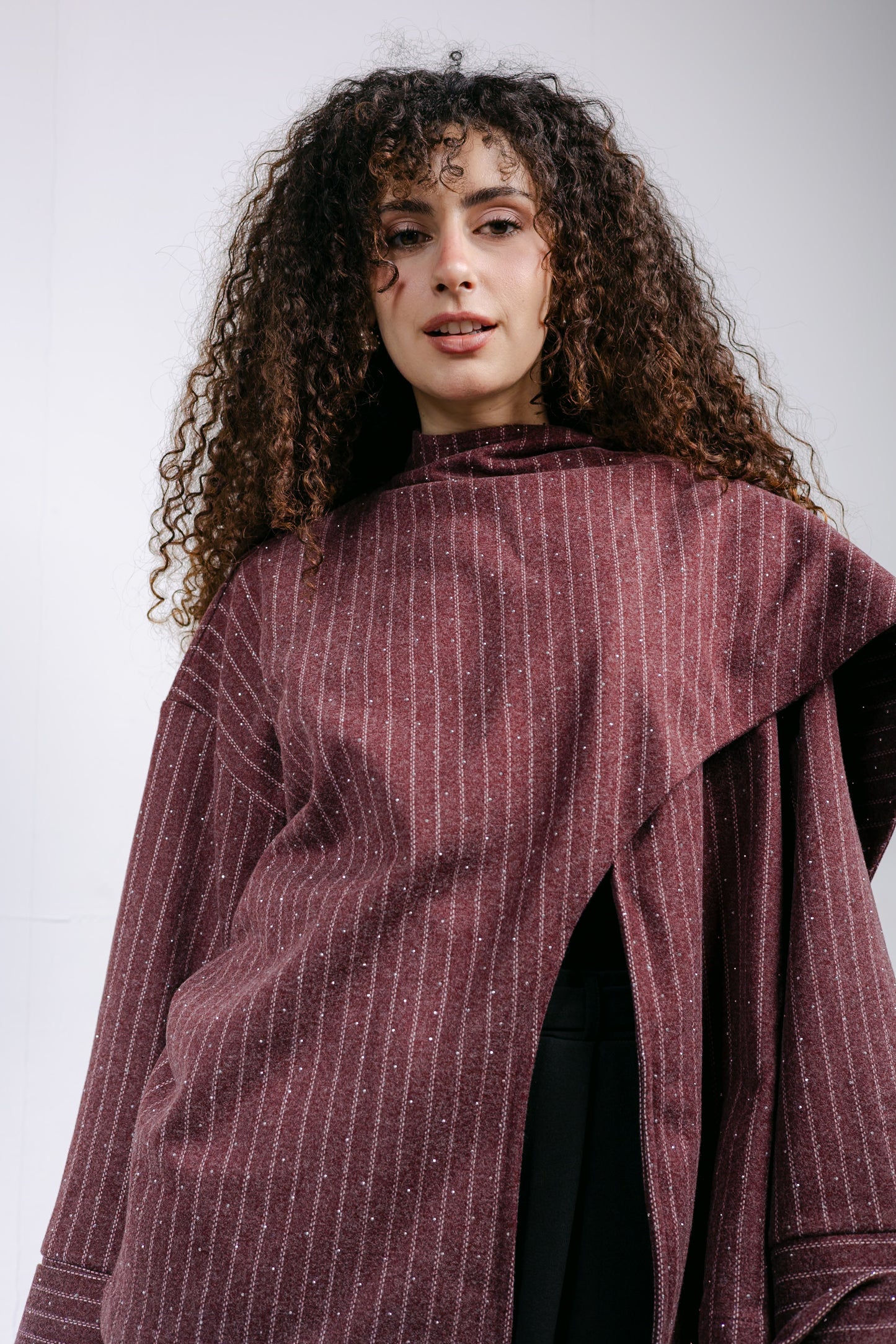 Sapphire Studded Jacket in Burgundy