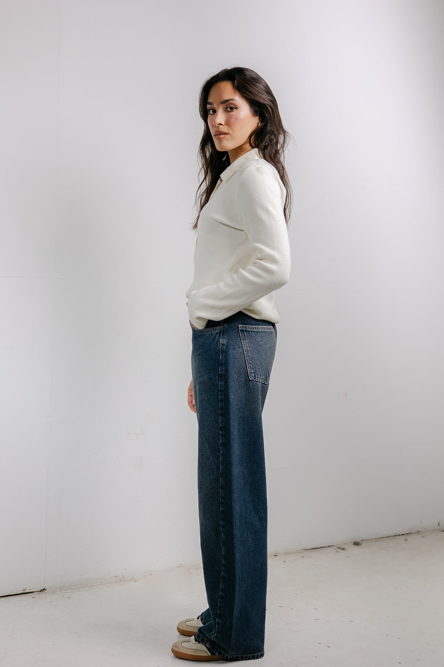 Balloon Denim Pants - Deep Blue