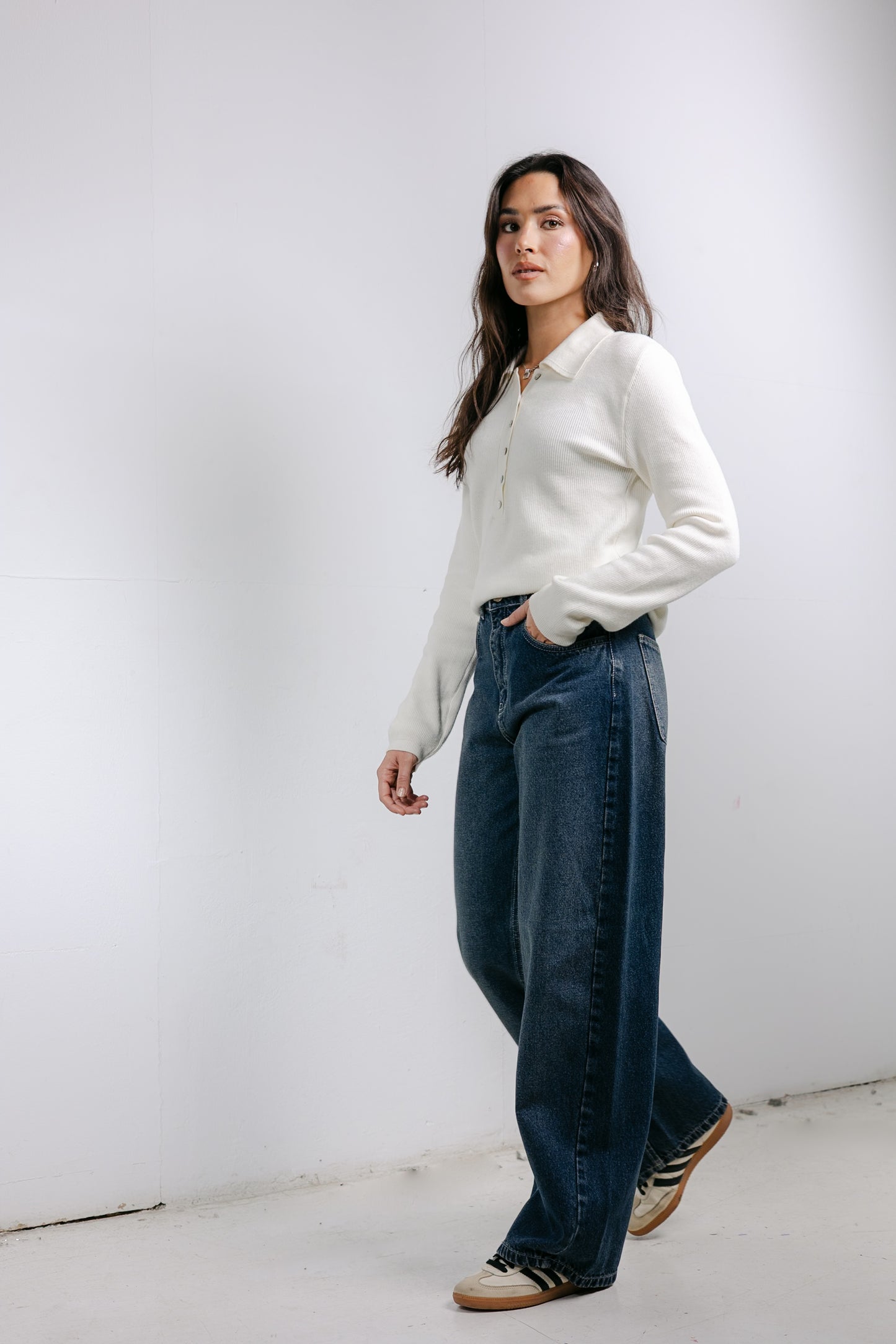 Balloon Denim Pants - Deep Blue