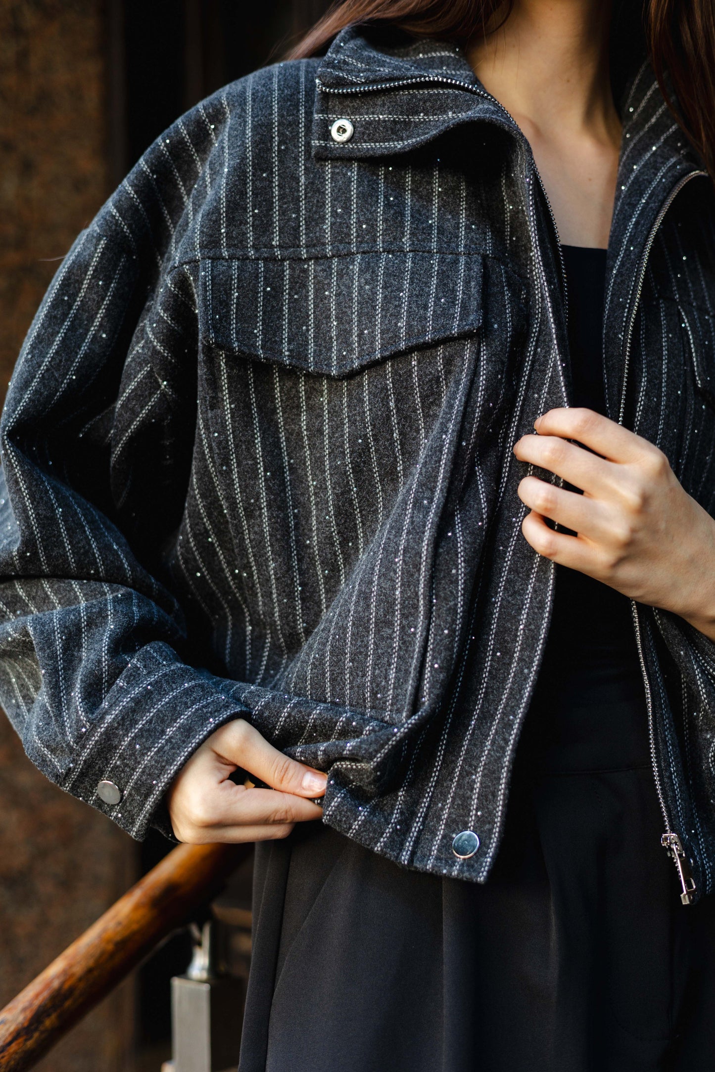 Star Daze Jacket in Dark Grey