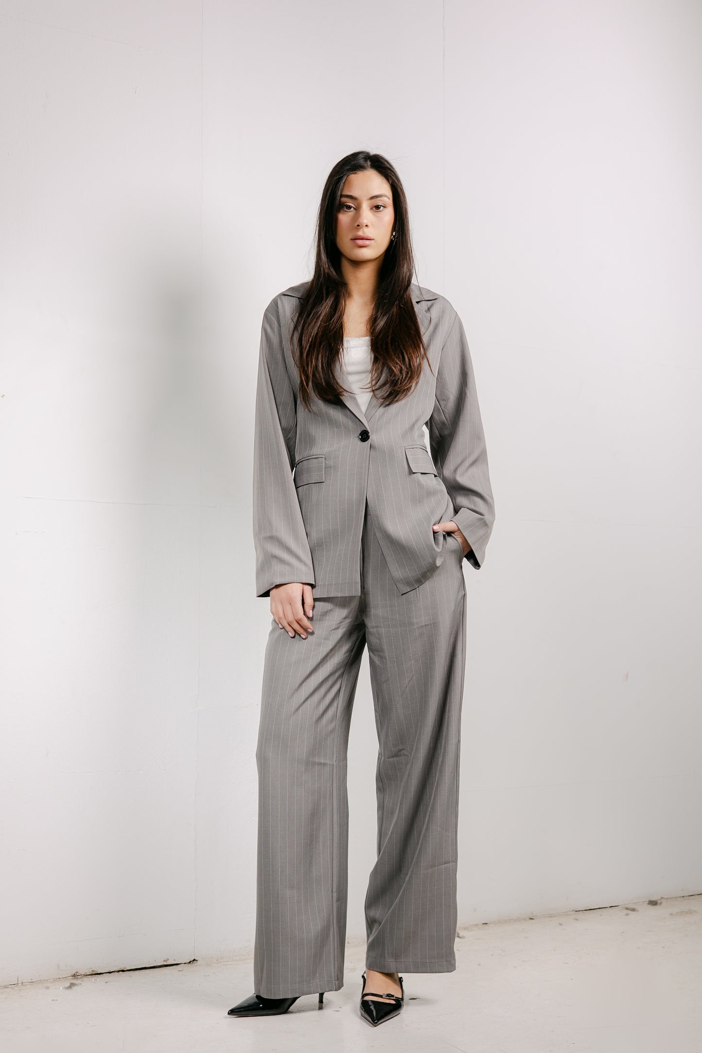 Big Girl Blazer Set in Grey