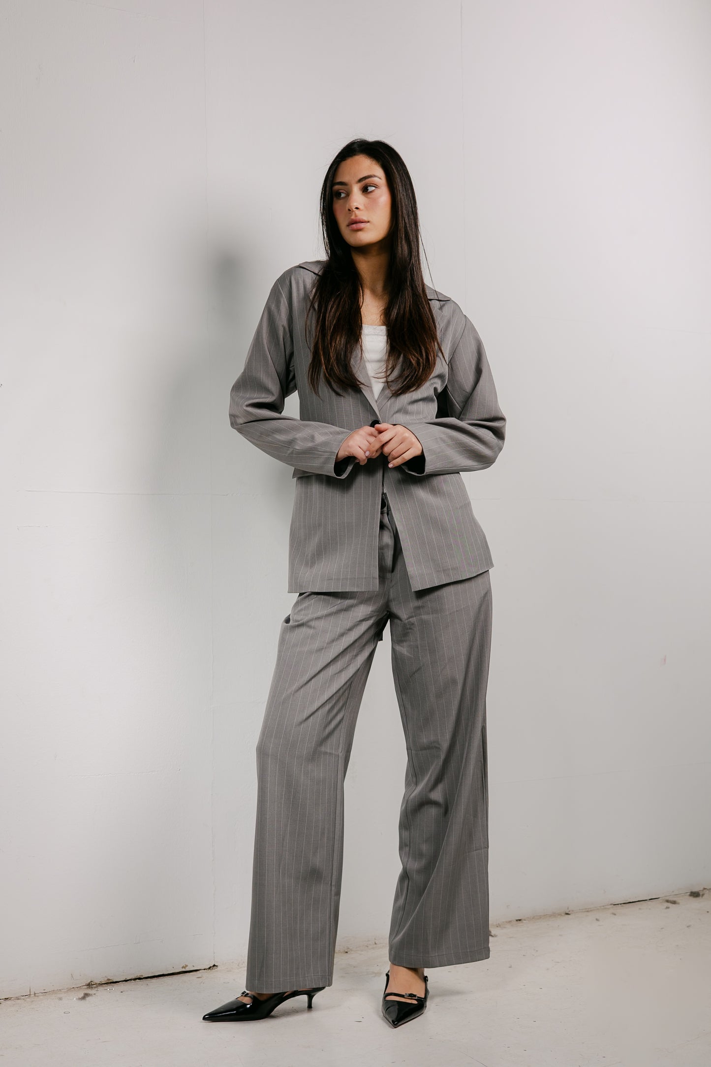Big Girl Blazer Set in Grey