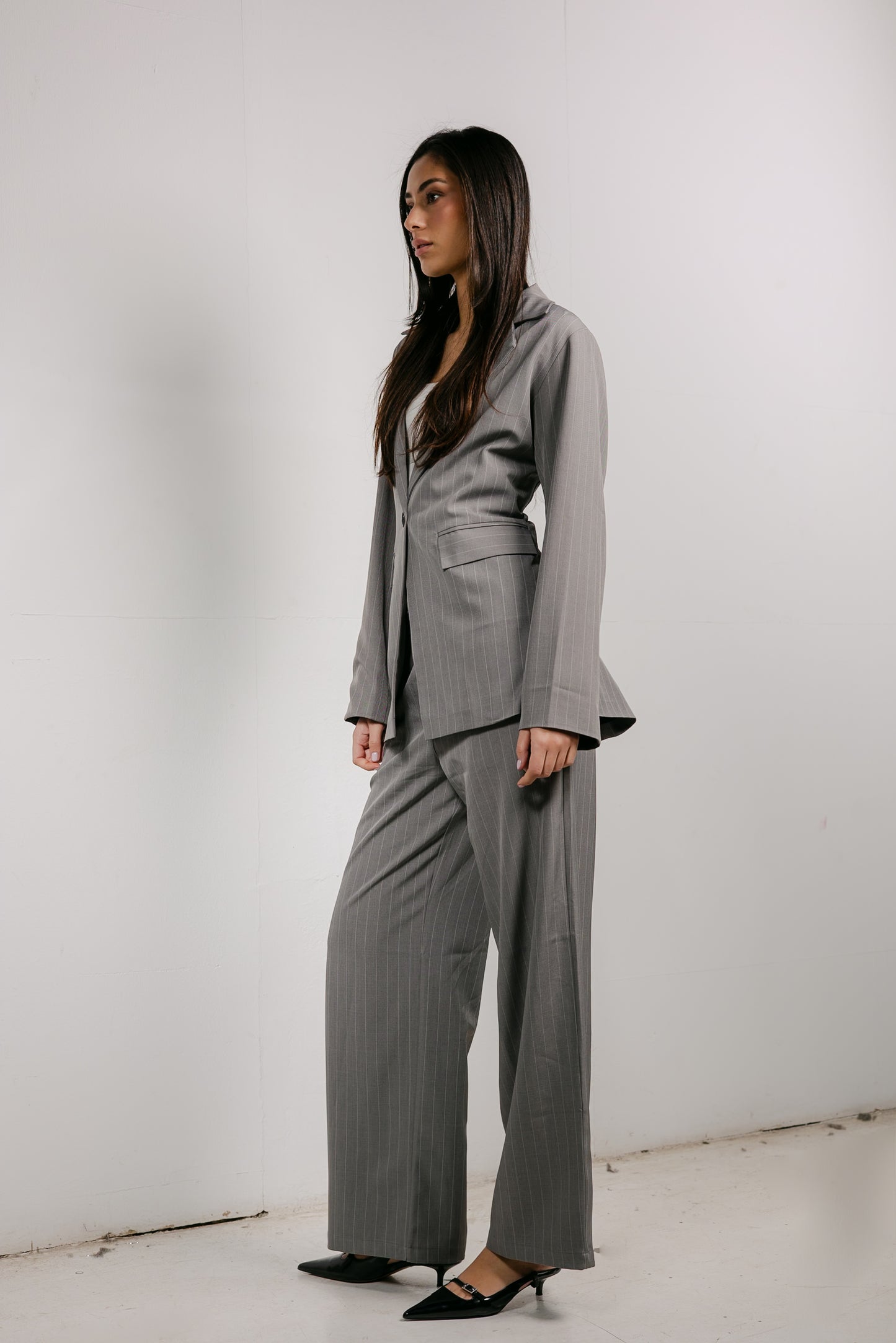 Big Girl Blazer Set in Grey