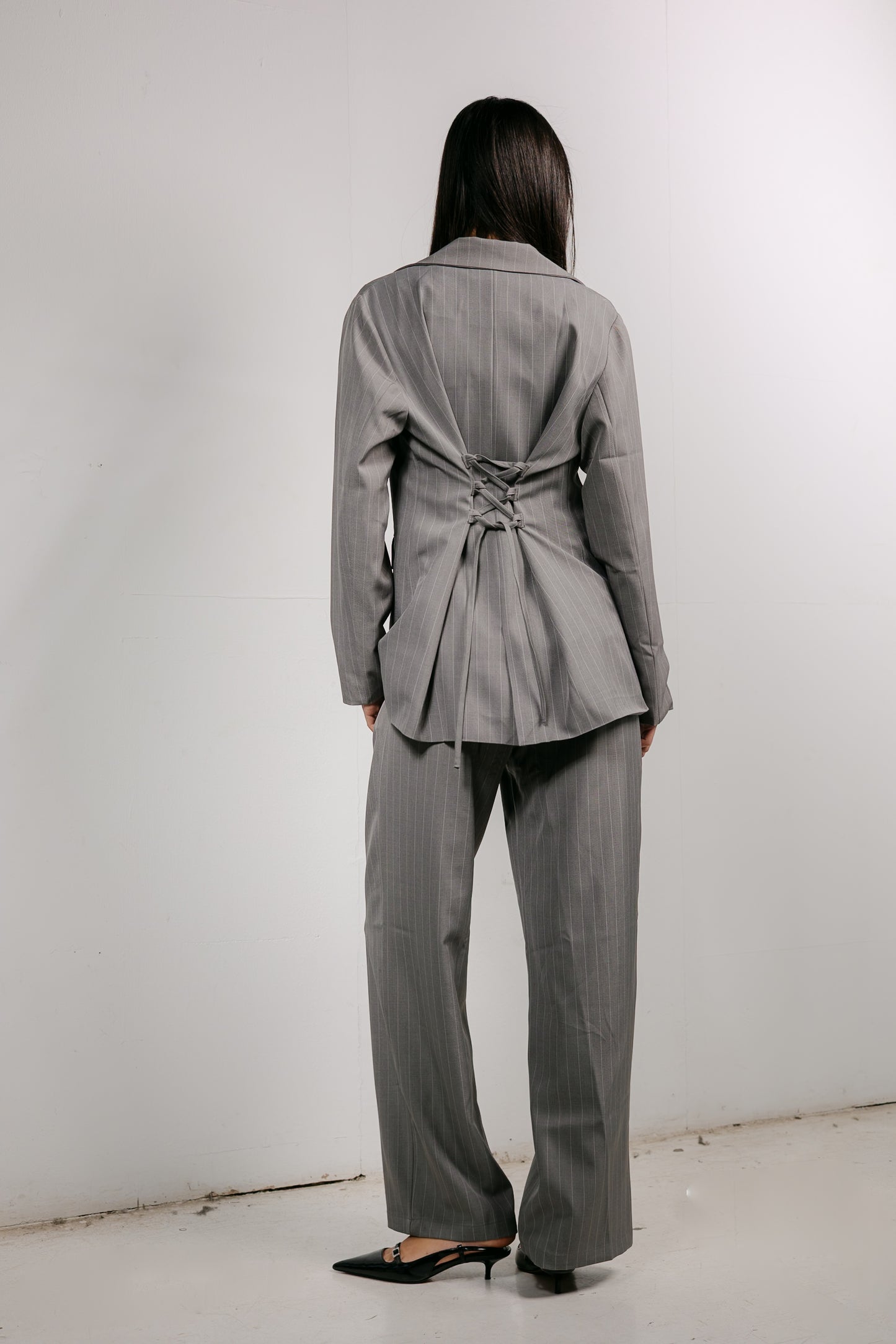 Big Girl Blazer Set in Grey