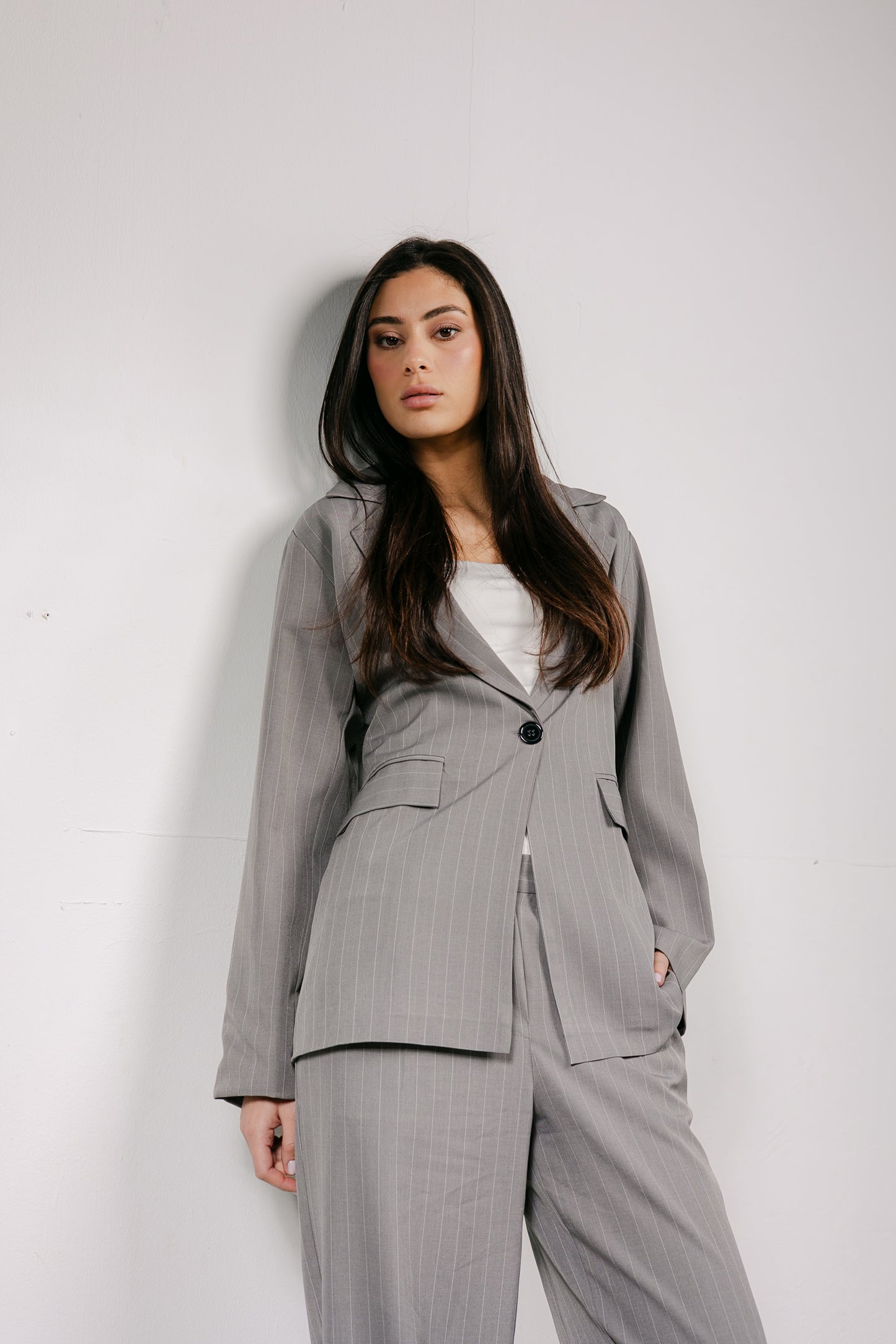 Big Girl Blazer Set in Grey