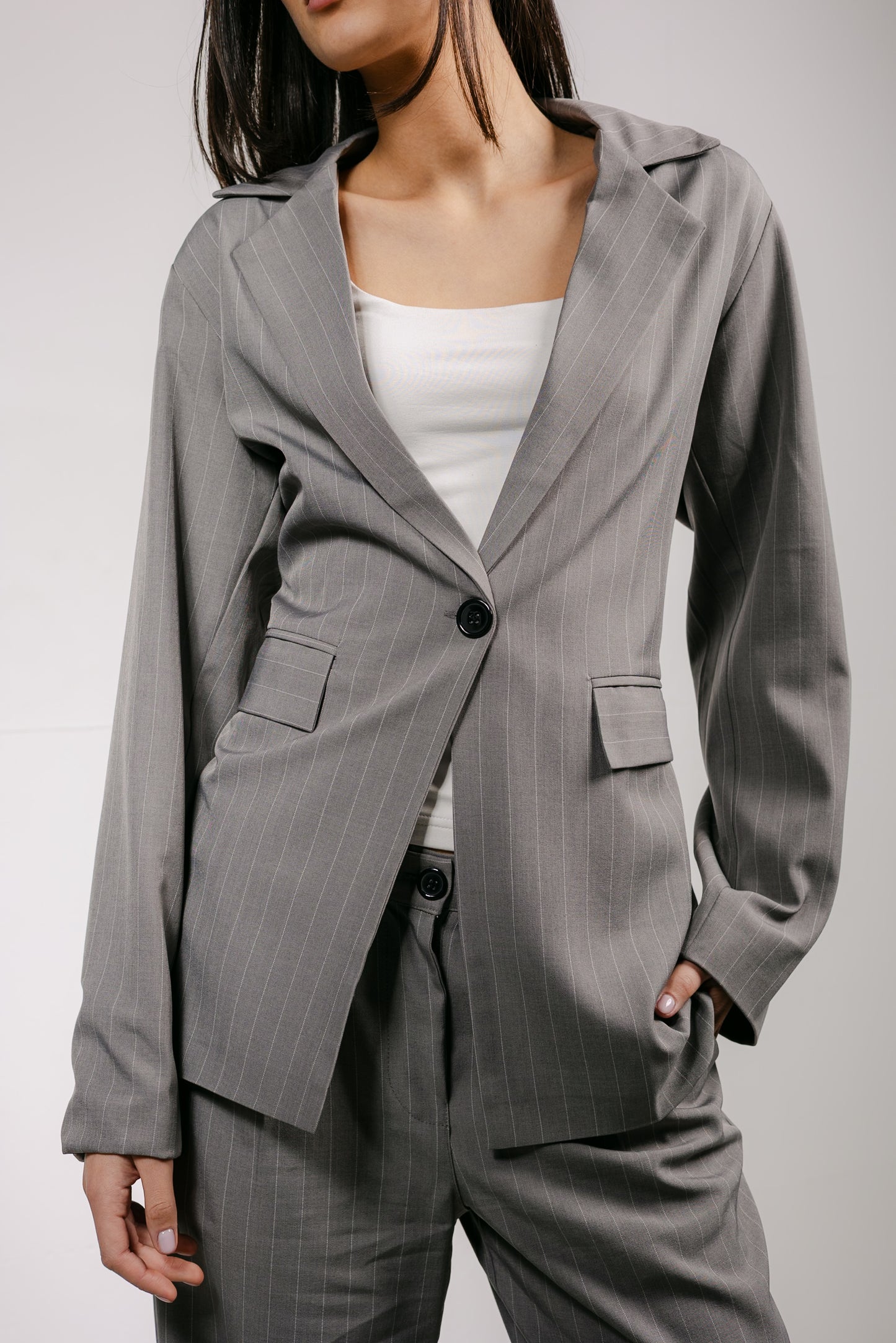 Big Girl Blazer Set in Grey
