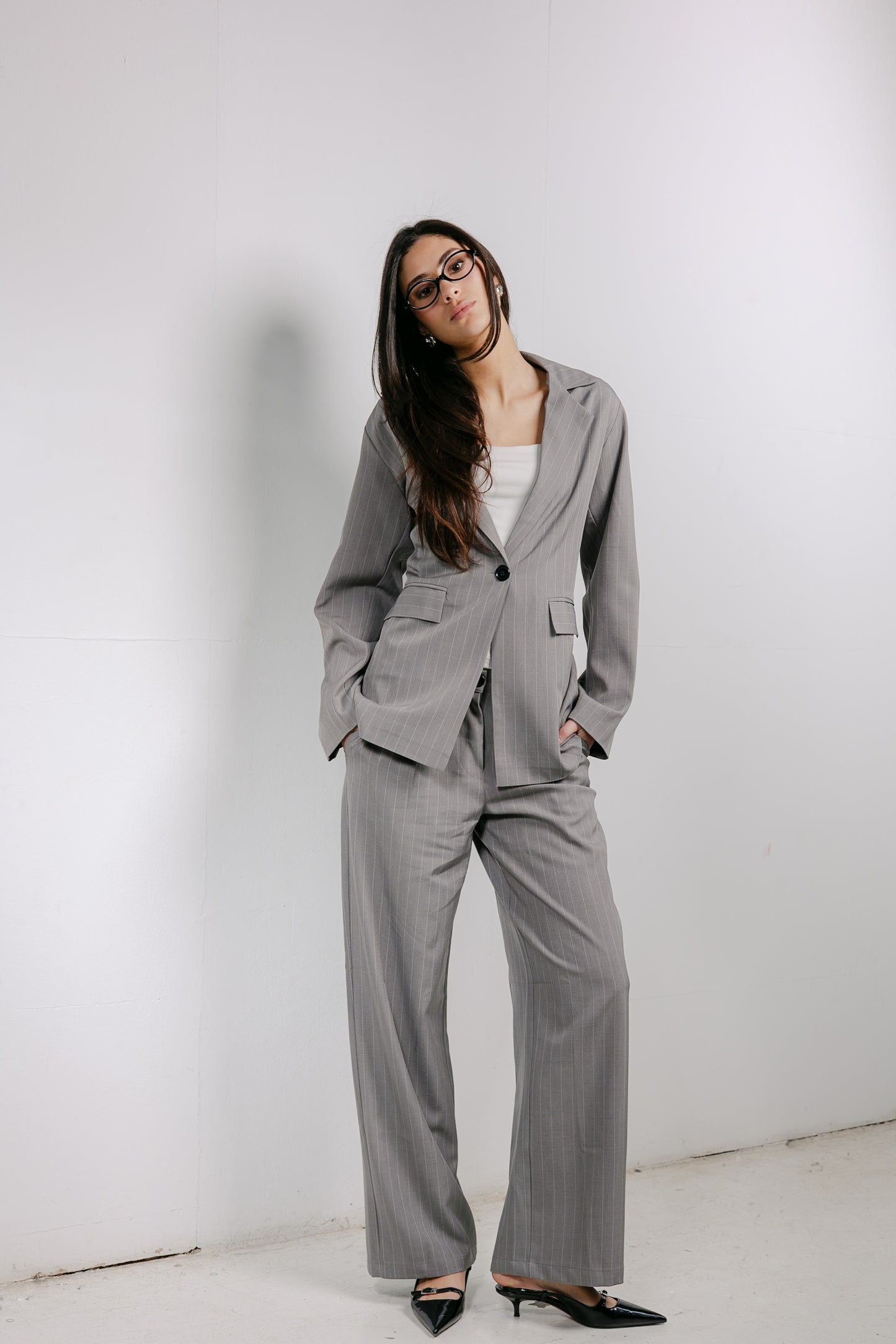 Big Girl Blazer Set in Grey