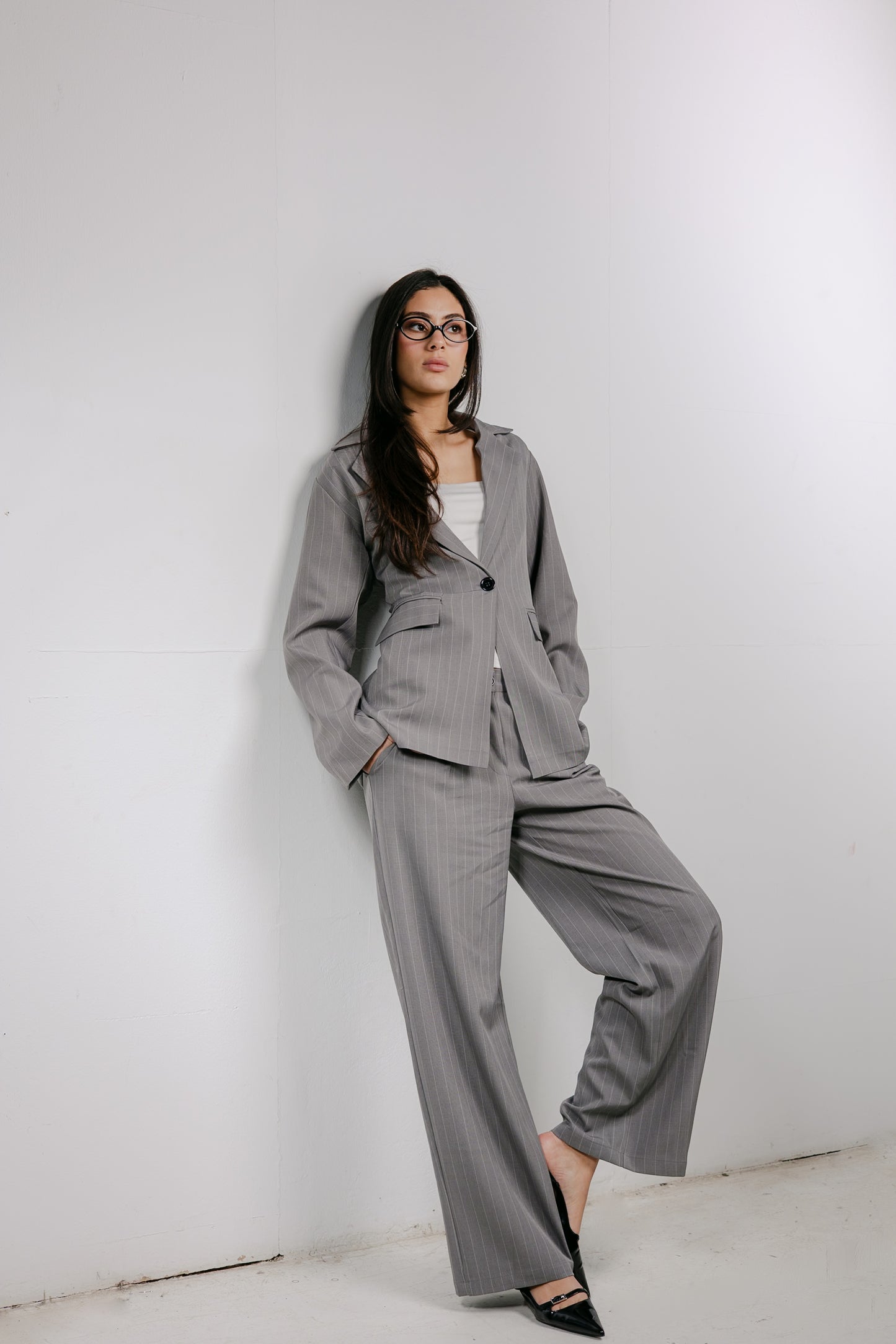 Big Girl Blazer Set in Grey