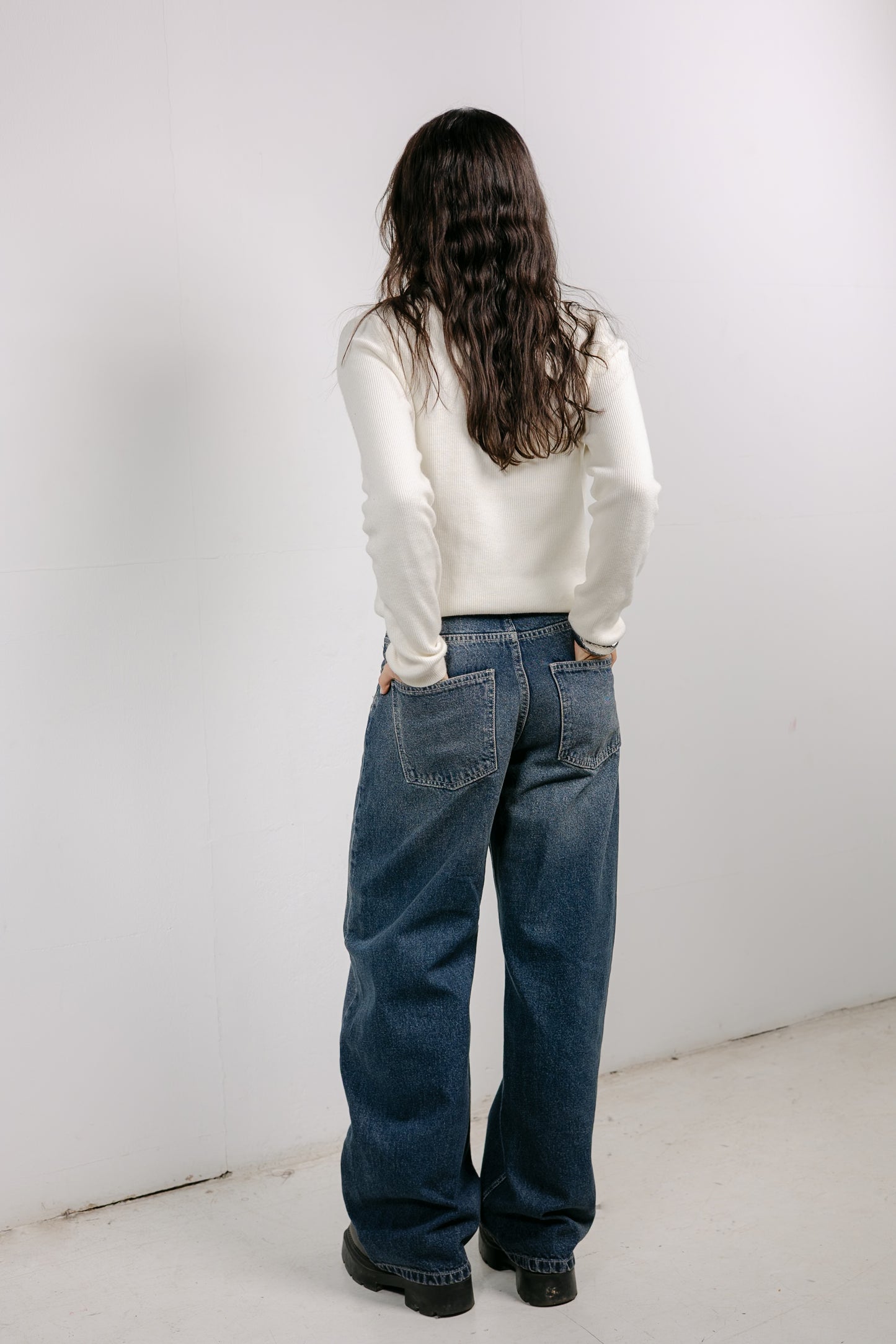 Balloon Denim Pants - Deep Blue