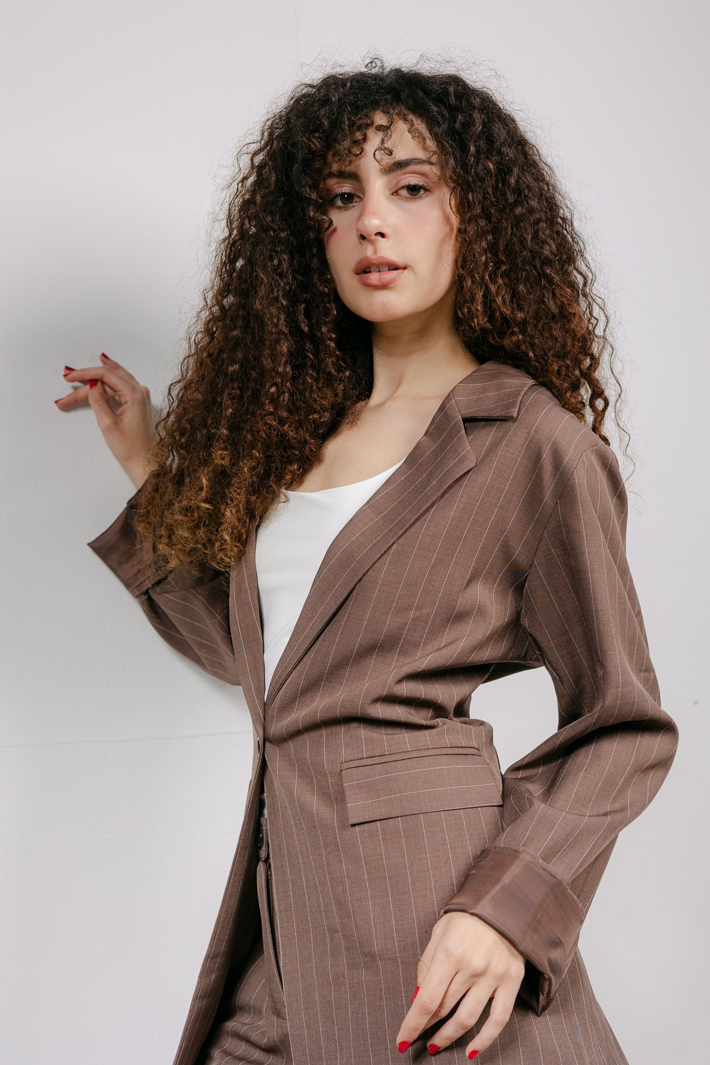 Big Girl Blazer Set in Brown
