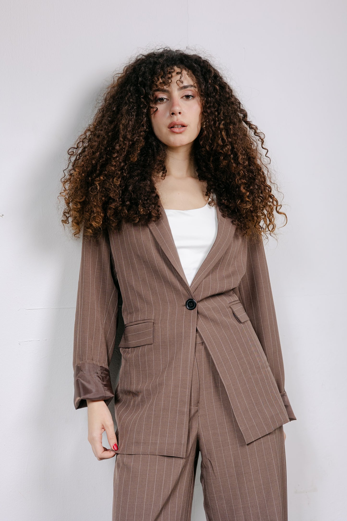 Big Girl Blazer Set in Brown