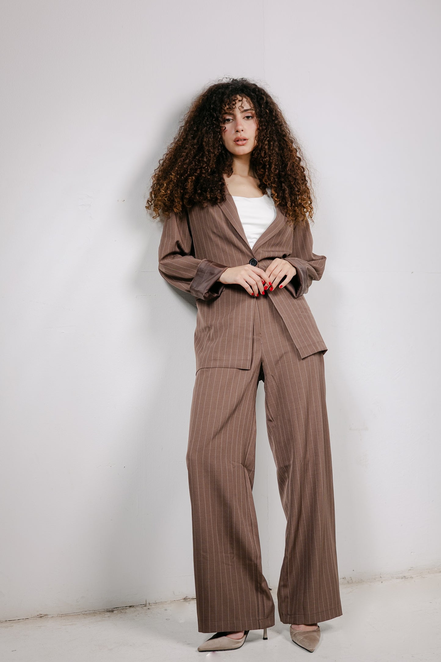 Big Girl Blazer Set in Brown