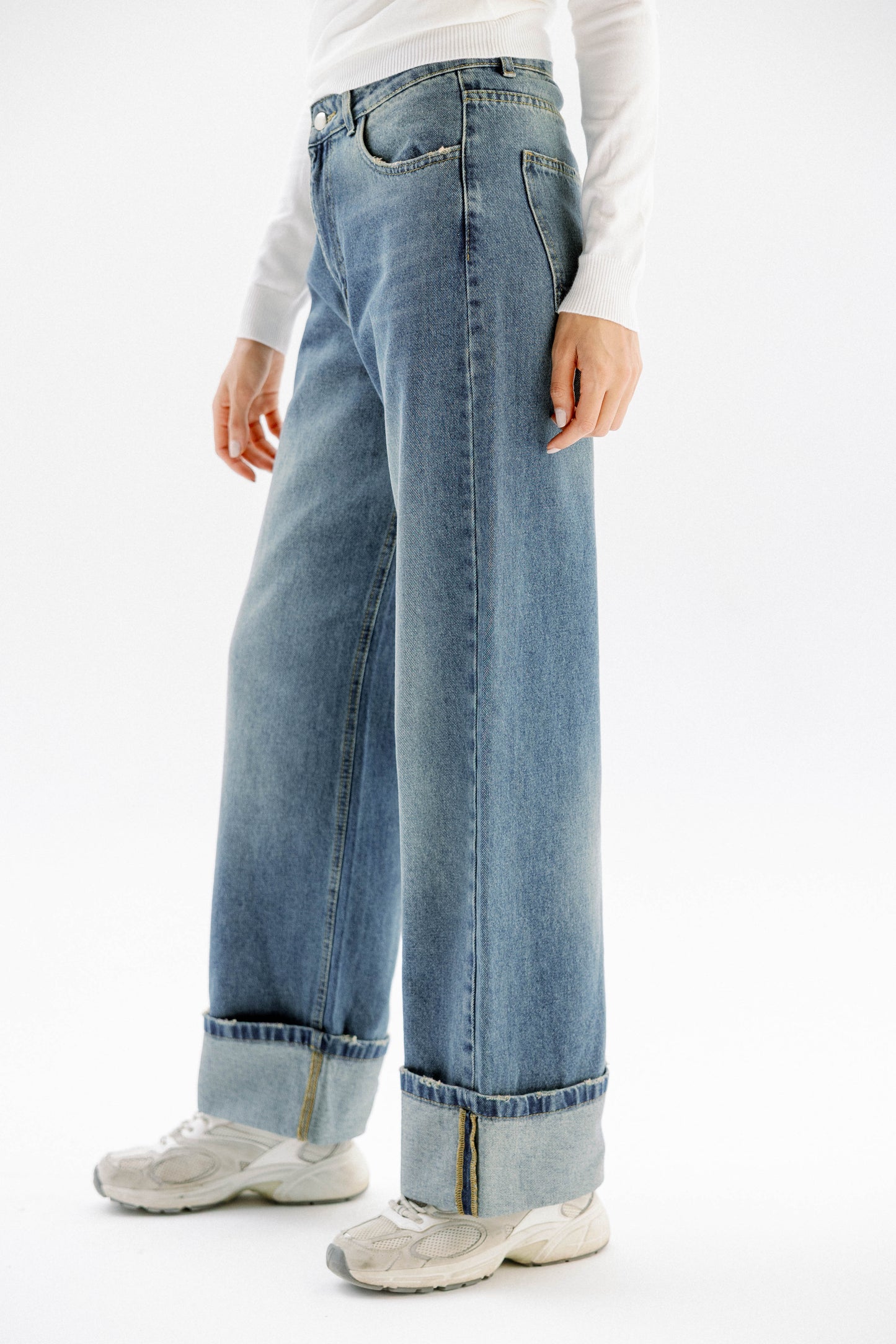 Folded Denim Pants