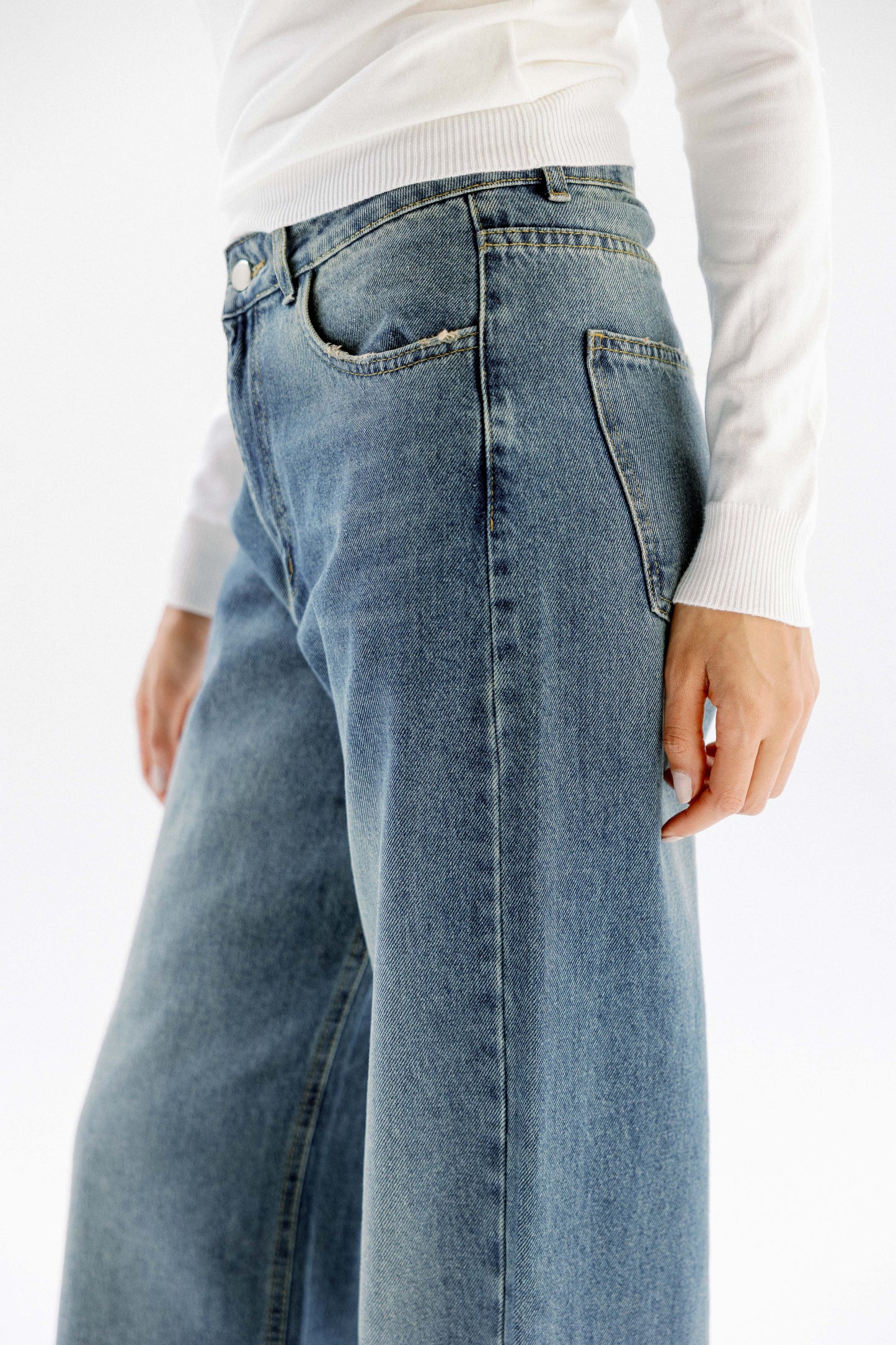 Folded Denim Pants