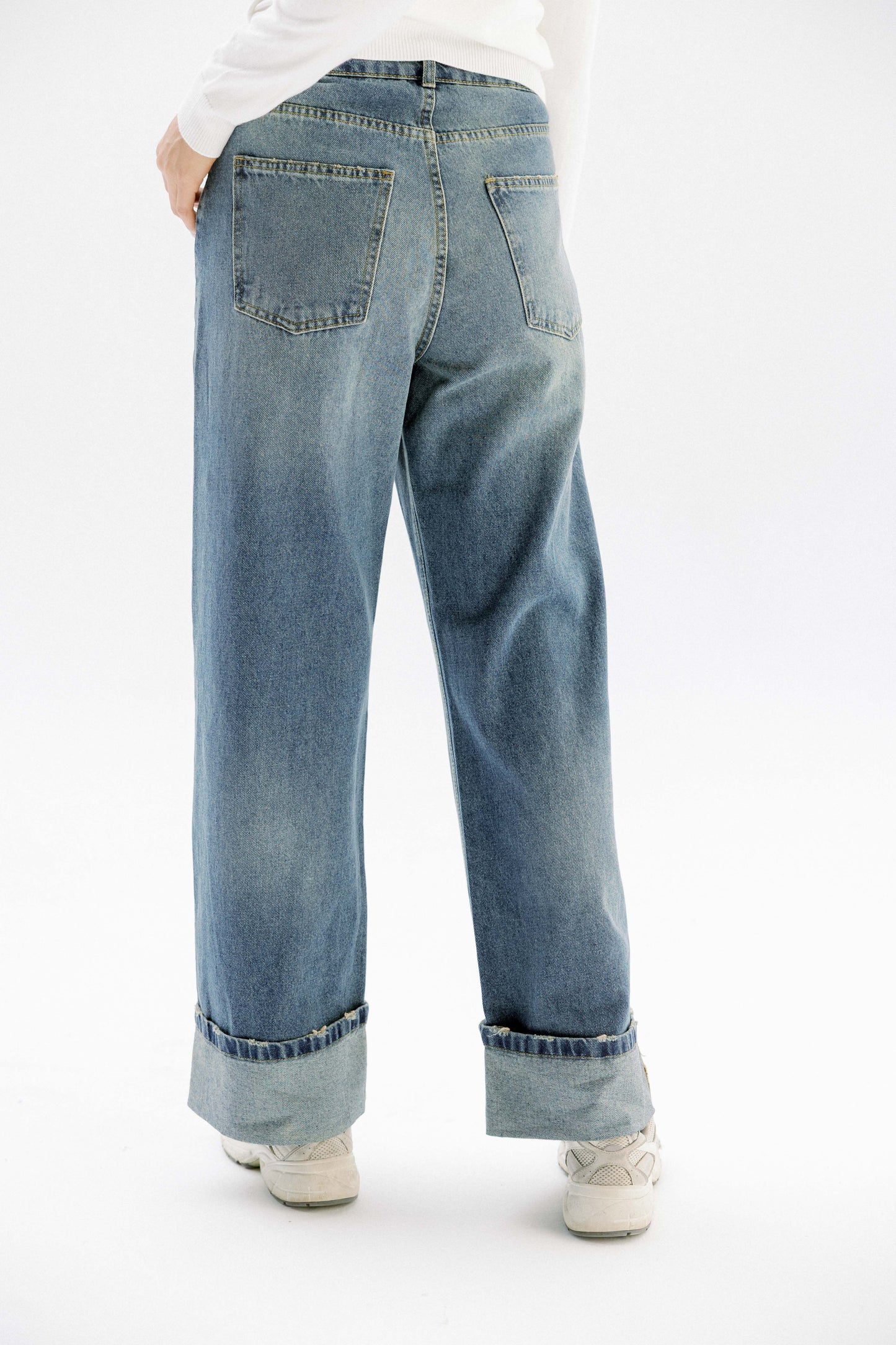 Folded Denim Pants