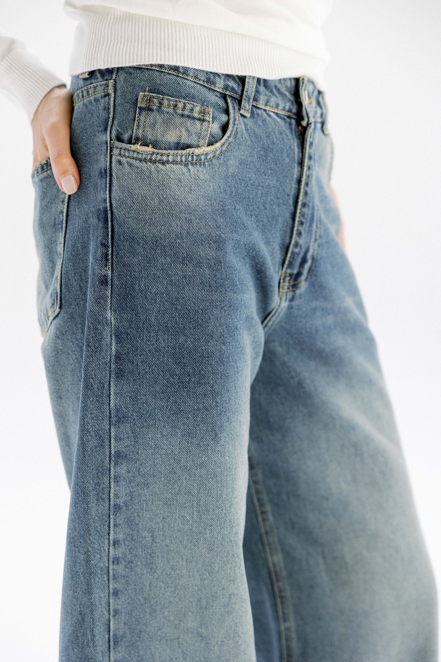 Folded Denim Pants