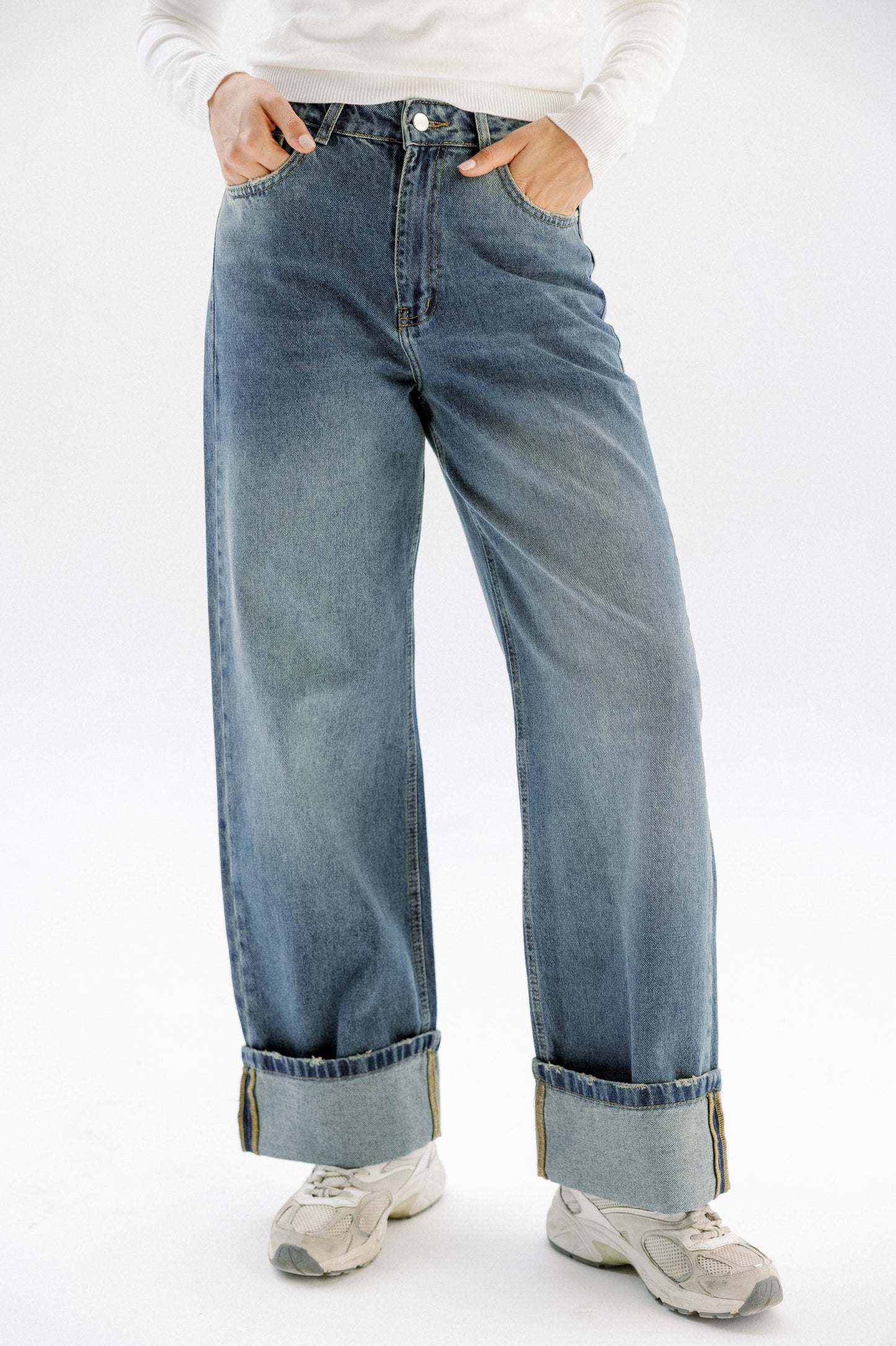 Folded Denim Pants