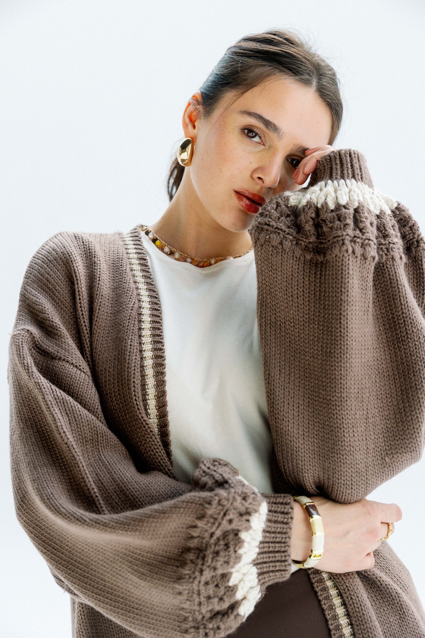 The Aura Cardigan in Cafe