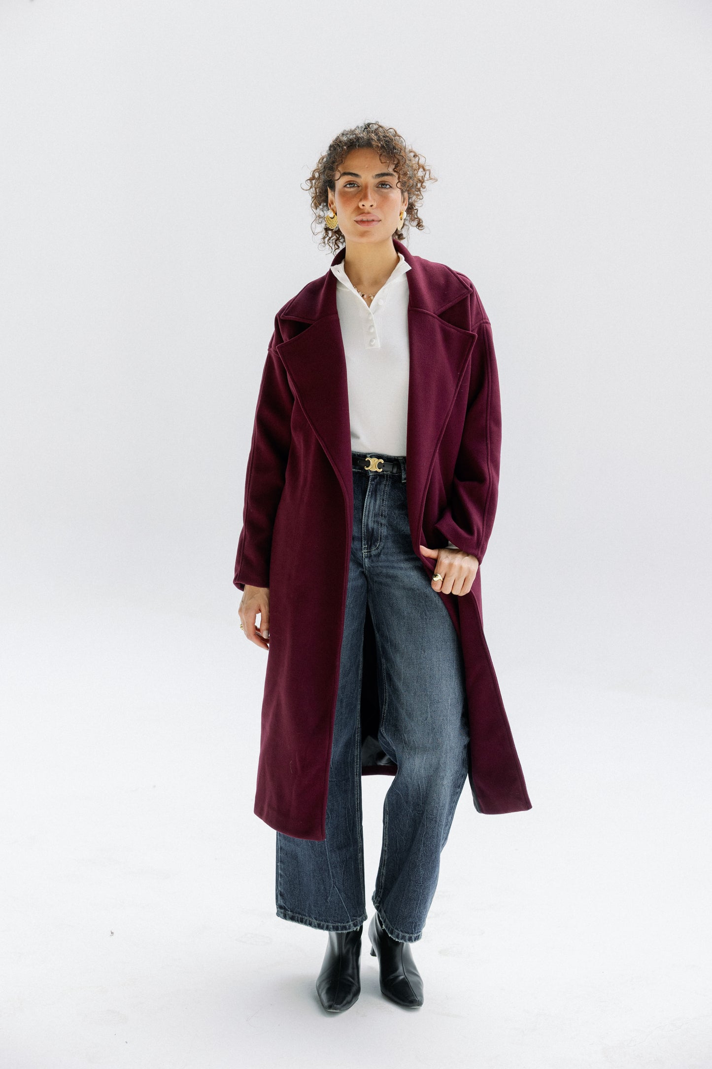 City Walk Coat in burgundy