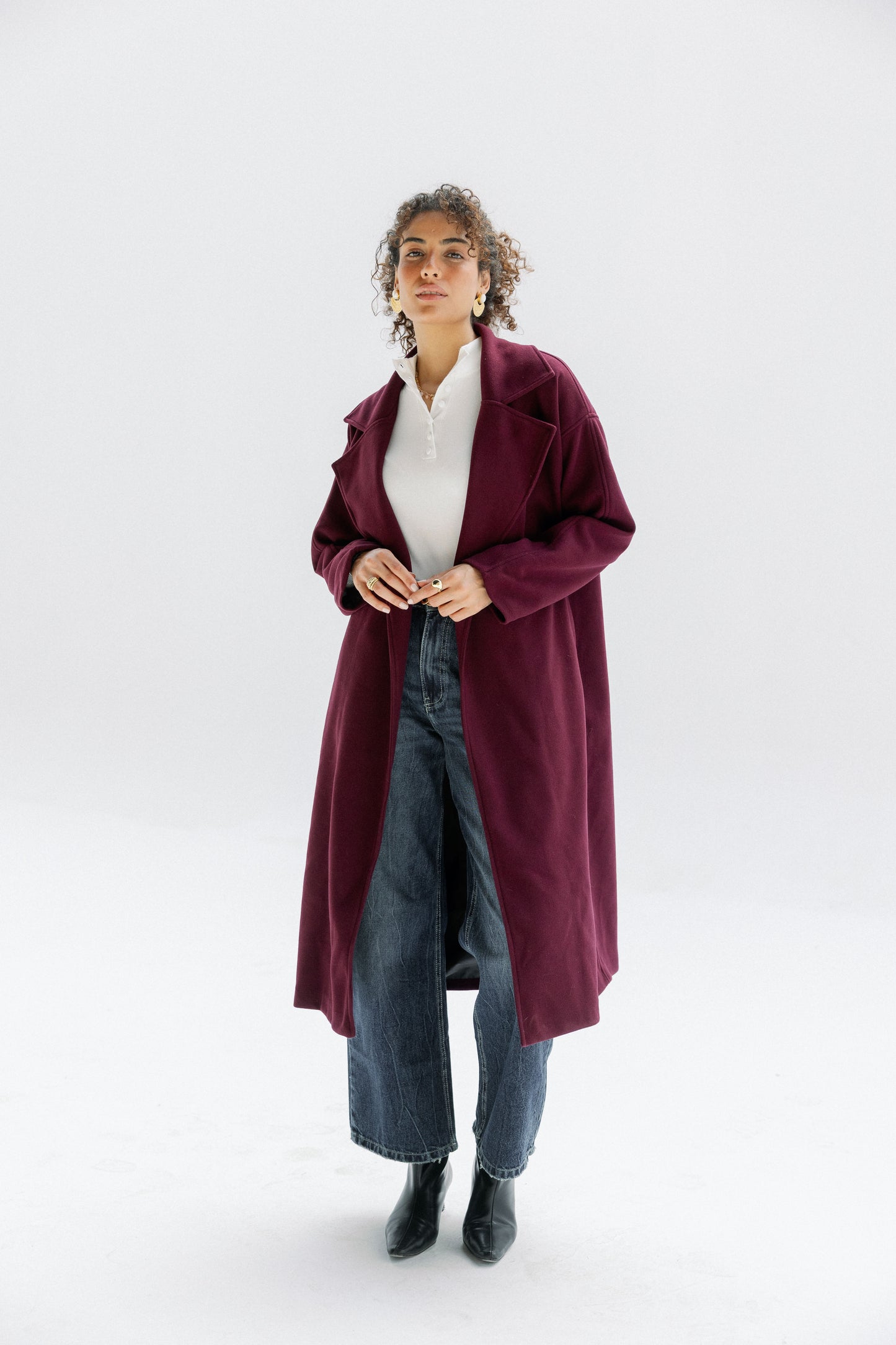 City Walk Coat in burgundy