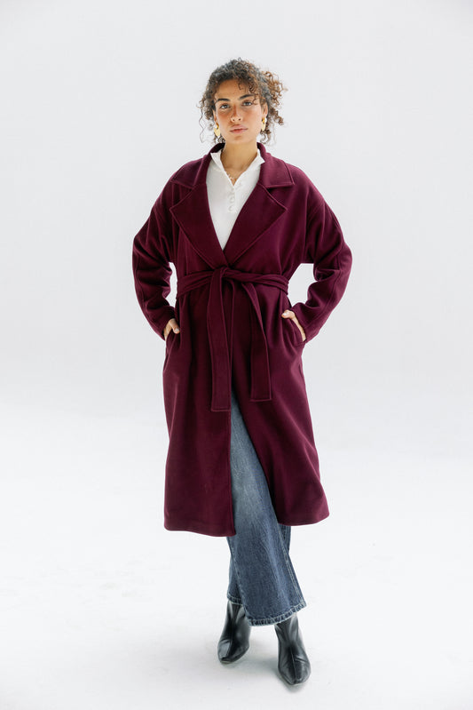 City Walk Coat in burgundy