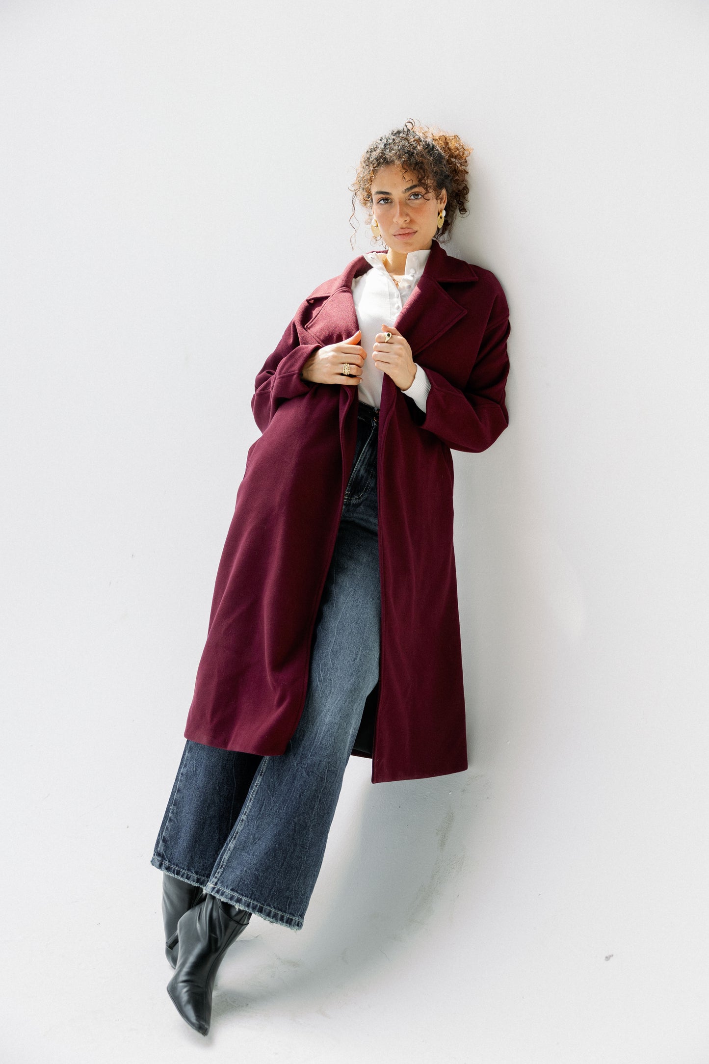 City Walk Coat in burgundy