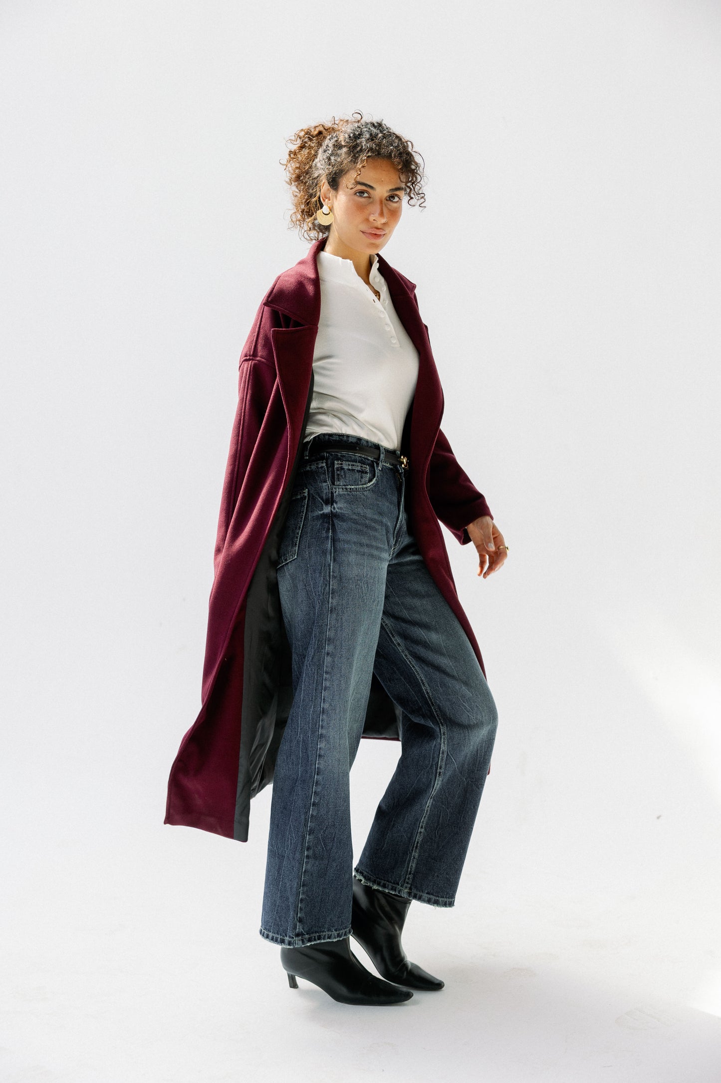 City Walk Coat in burgundy