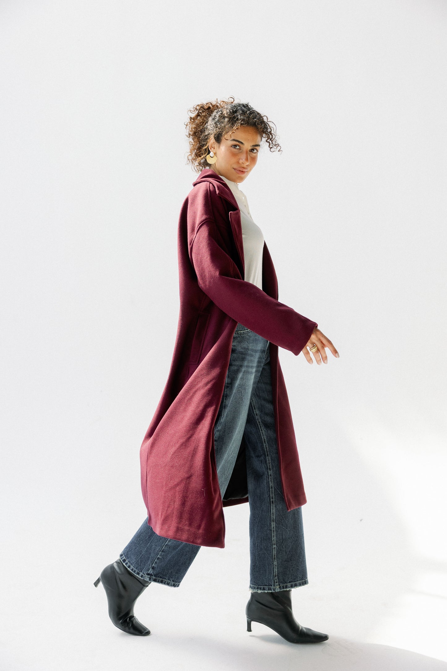 City Walk Coat in burgundy