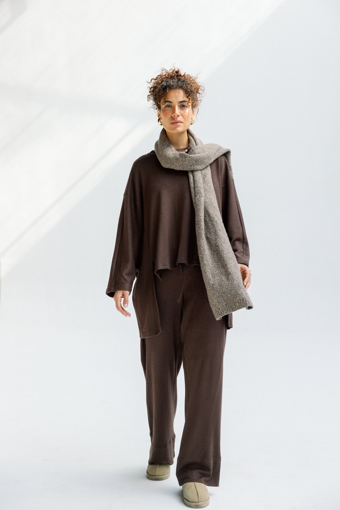 The Glimmer Set in Brown - Shimmery fabric