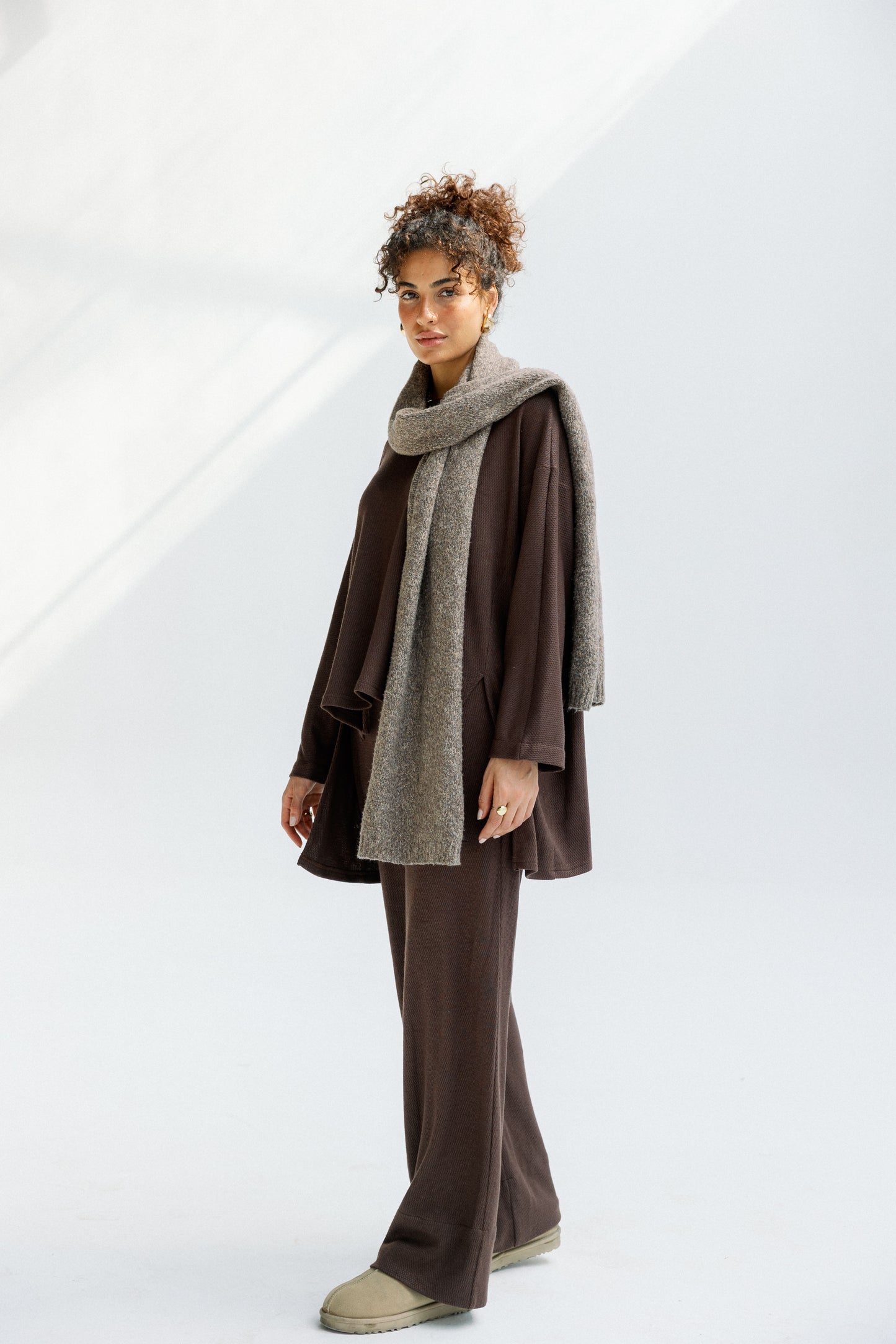 The Glimmer Set in Brown - Shimmery fabric