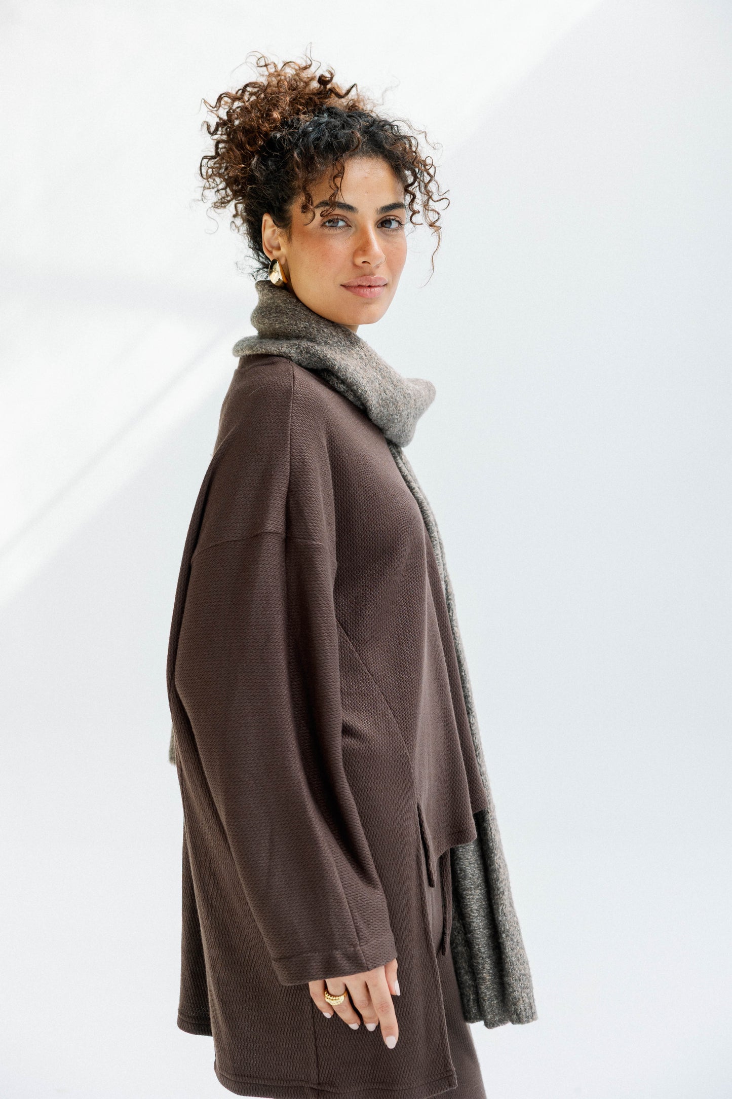 The Glimmer Set in Brown - Shimmery fabric