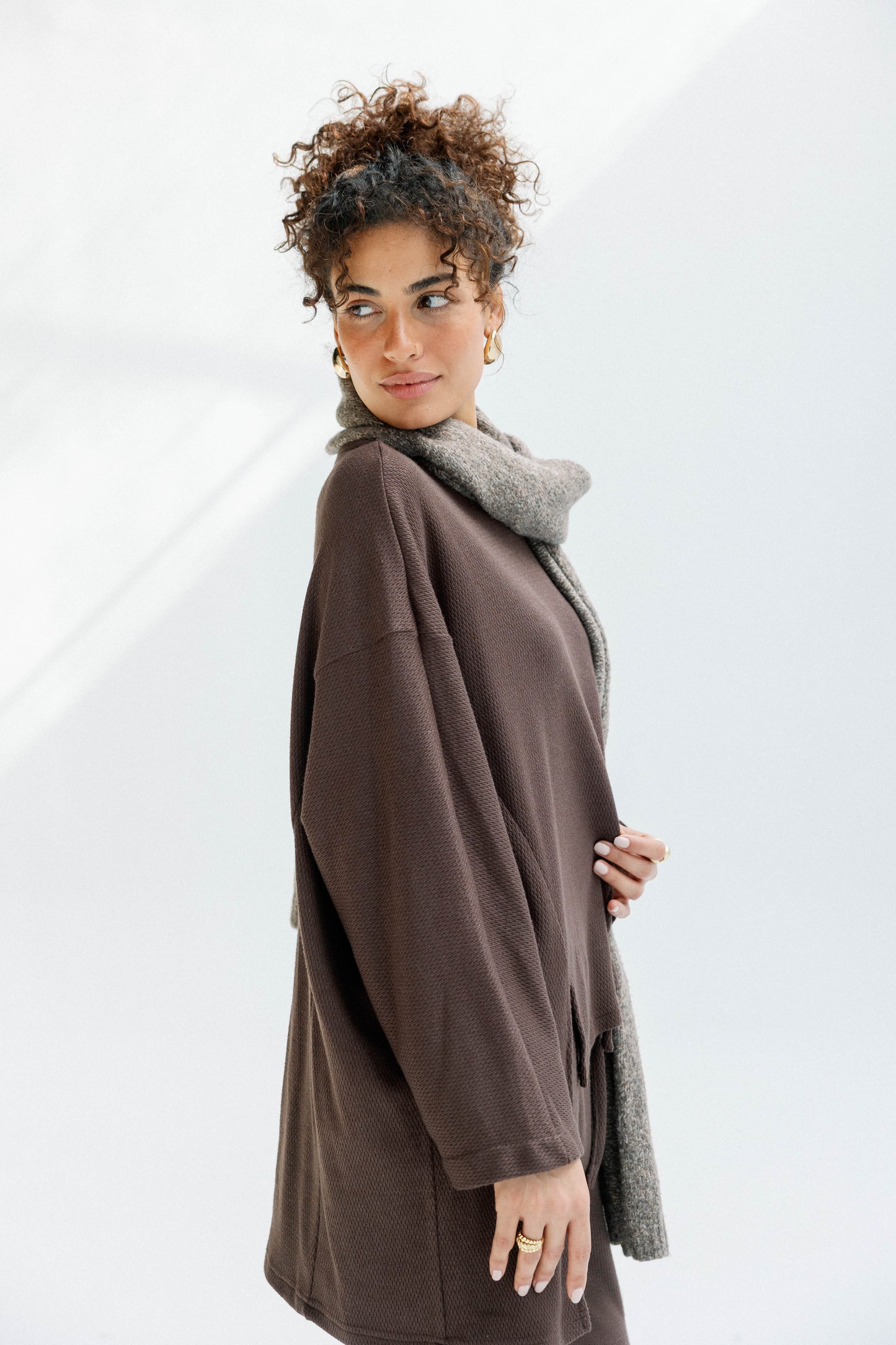 The Glimmer Set in Brown - Shimmery fabric