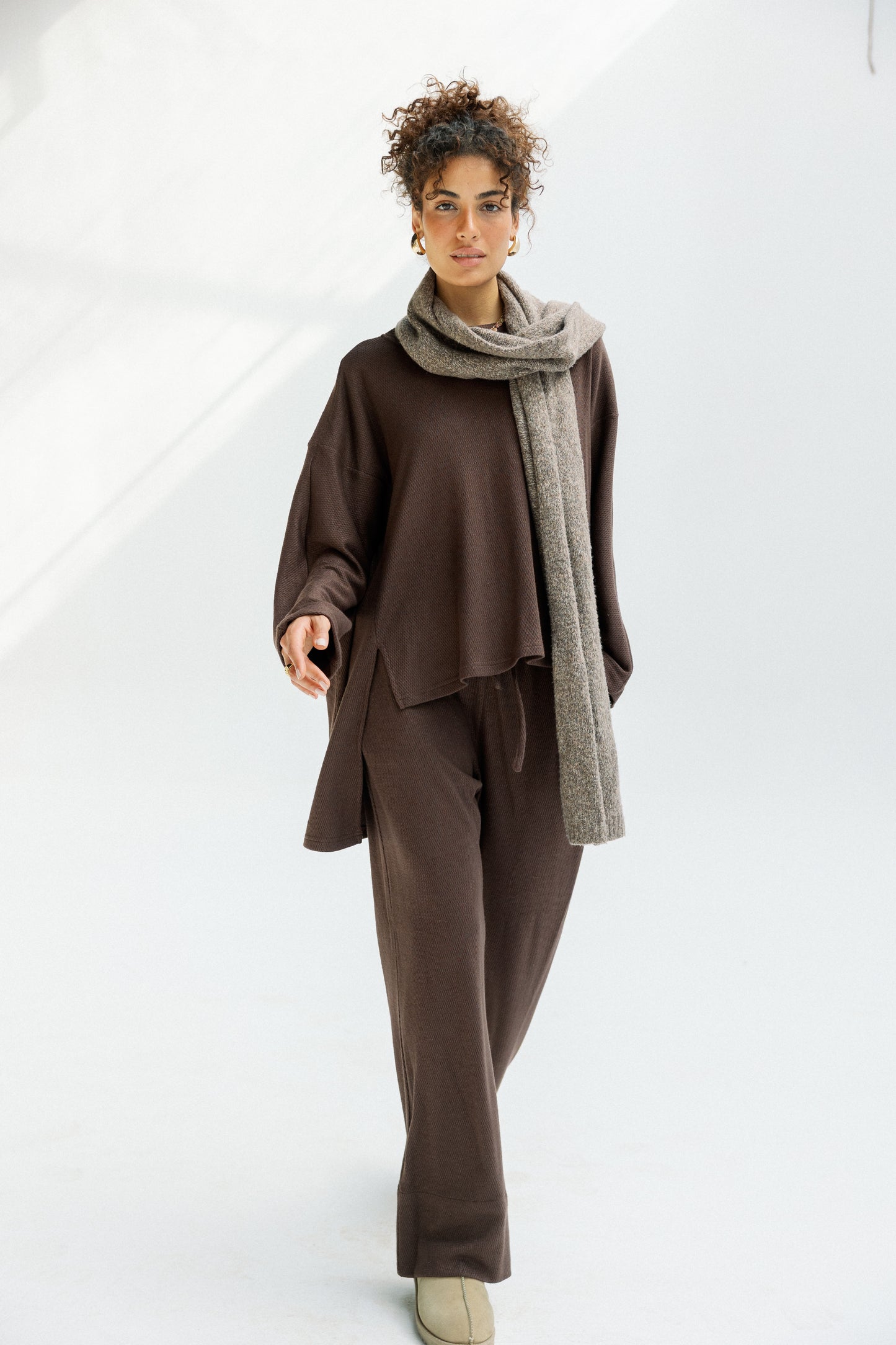 The Glimmer Set in Brown - Shimmery fabric