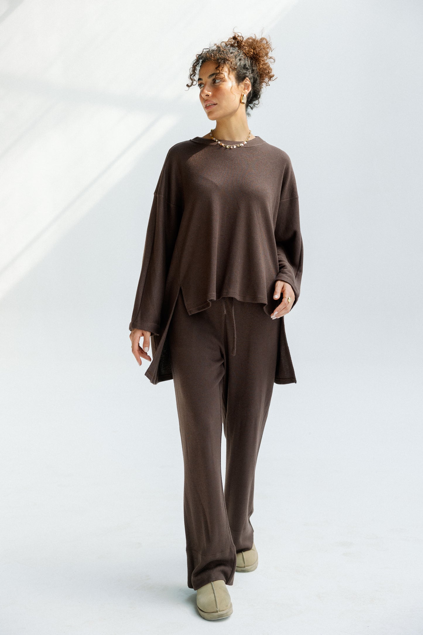 The Glimmer Set in Brown - Shimmery fabric