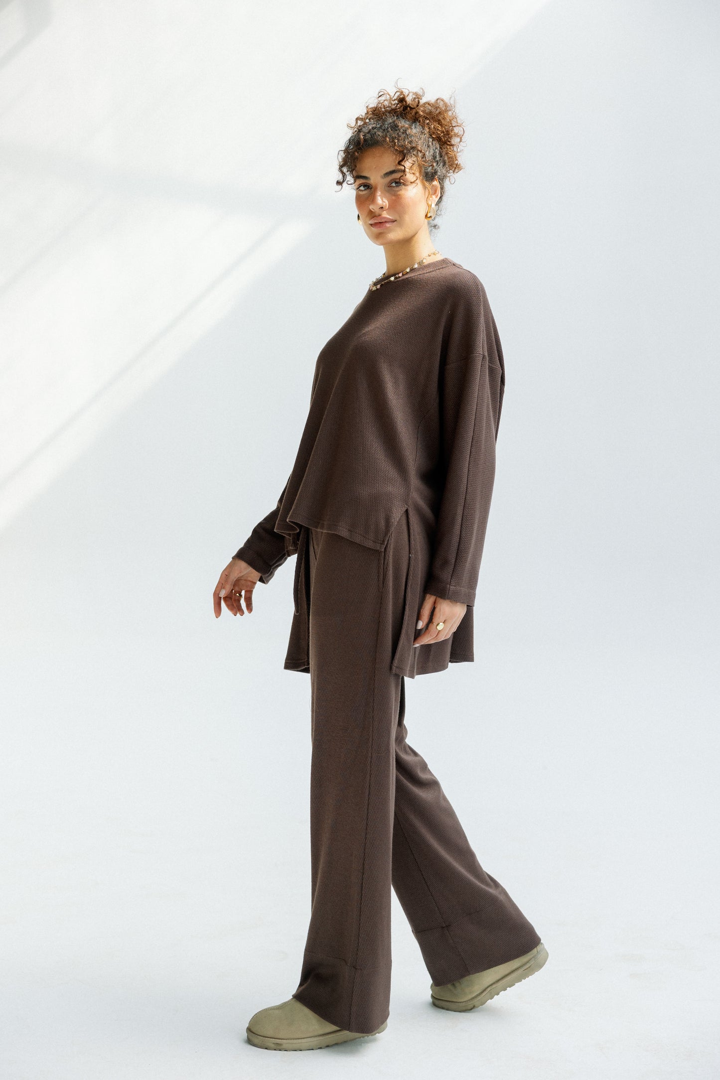 The Glimmer Set in Brown - Shimmery fabric