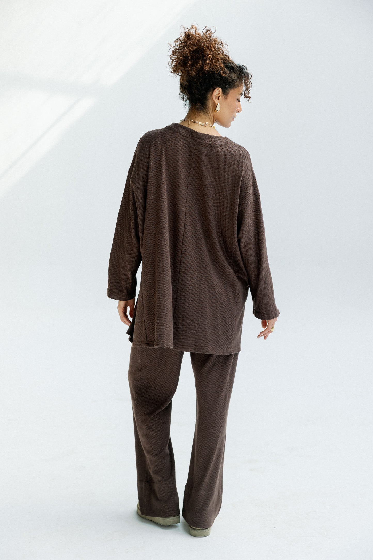 The Glimmer Set in Brown - Shimmery fabric