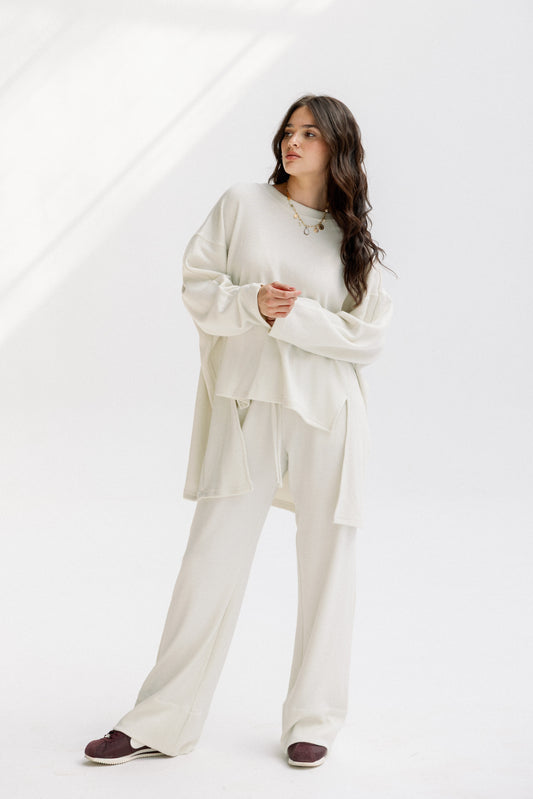 The Glimmer Set in off-white - Shimmery fabric