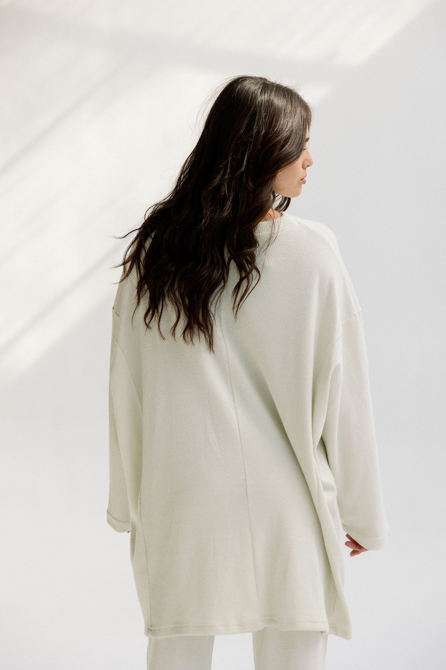 The Glimmer Set in off-white - Shimmery fabric