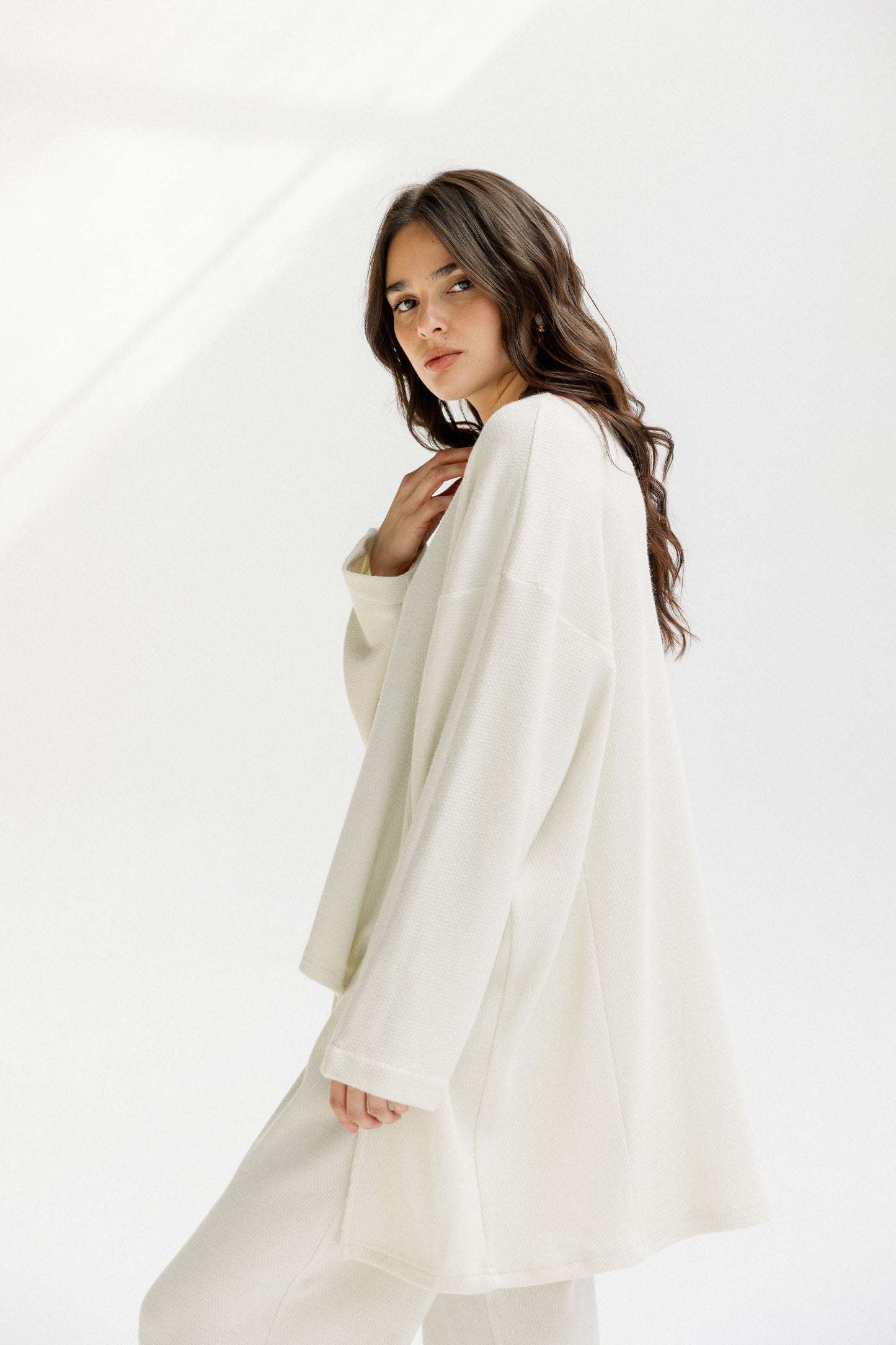 The Glimmer Set in off-white - Shimmery fabric