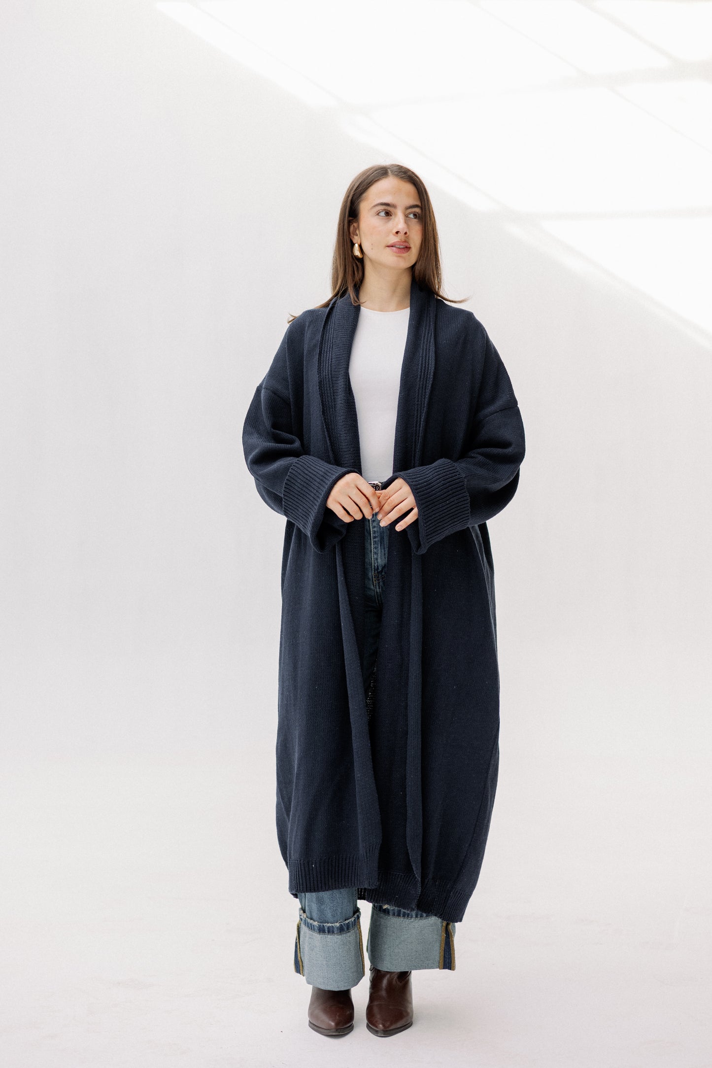 Comfy Knit Cardigan in Navy