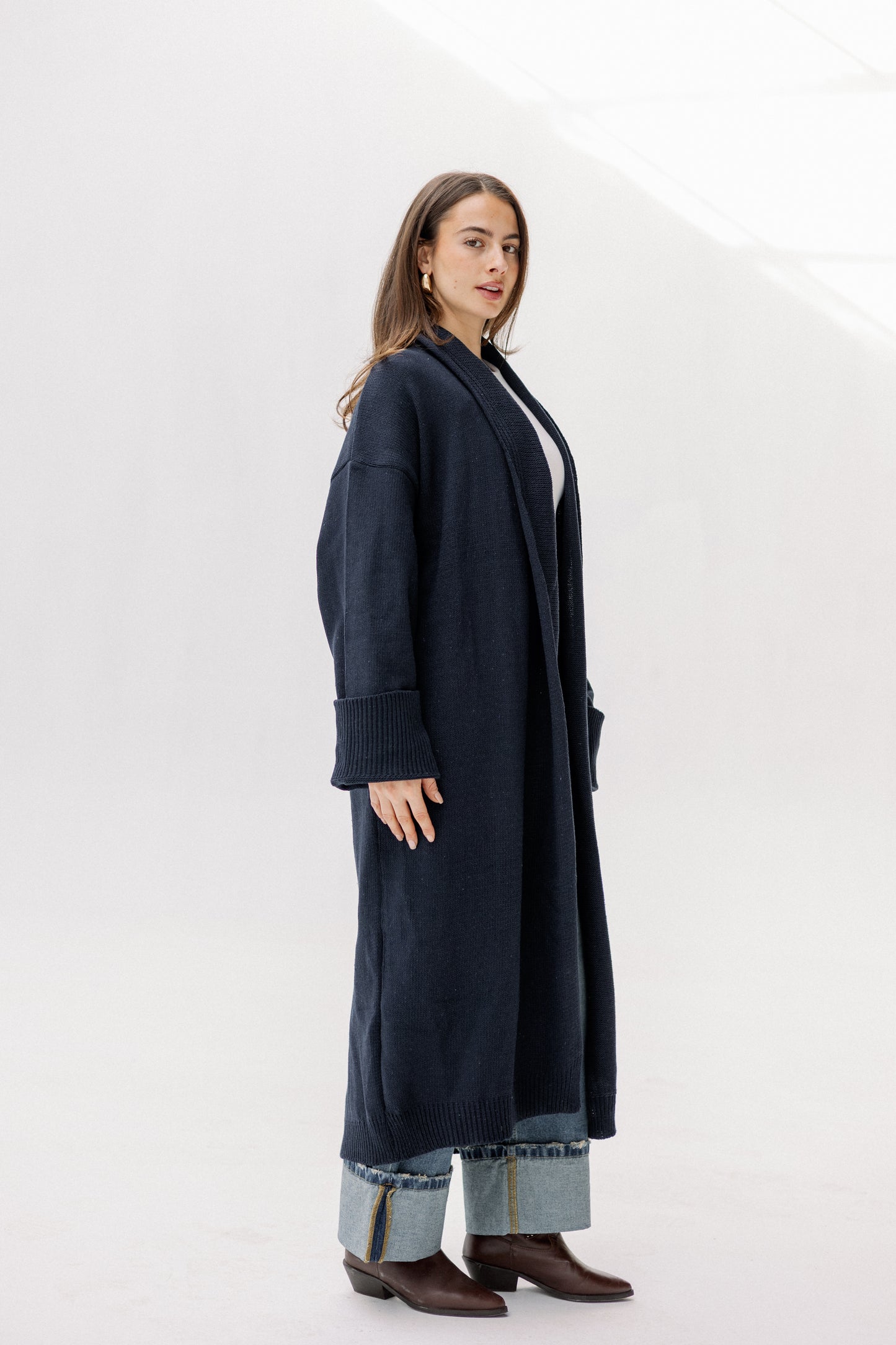 Comfy Knit Cardigan in Navy