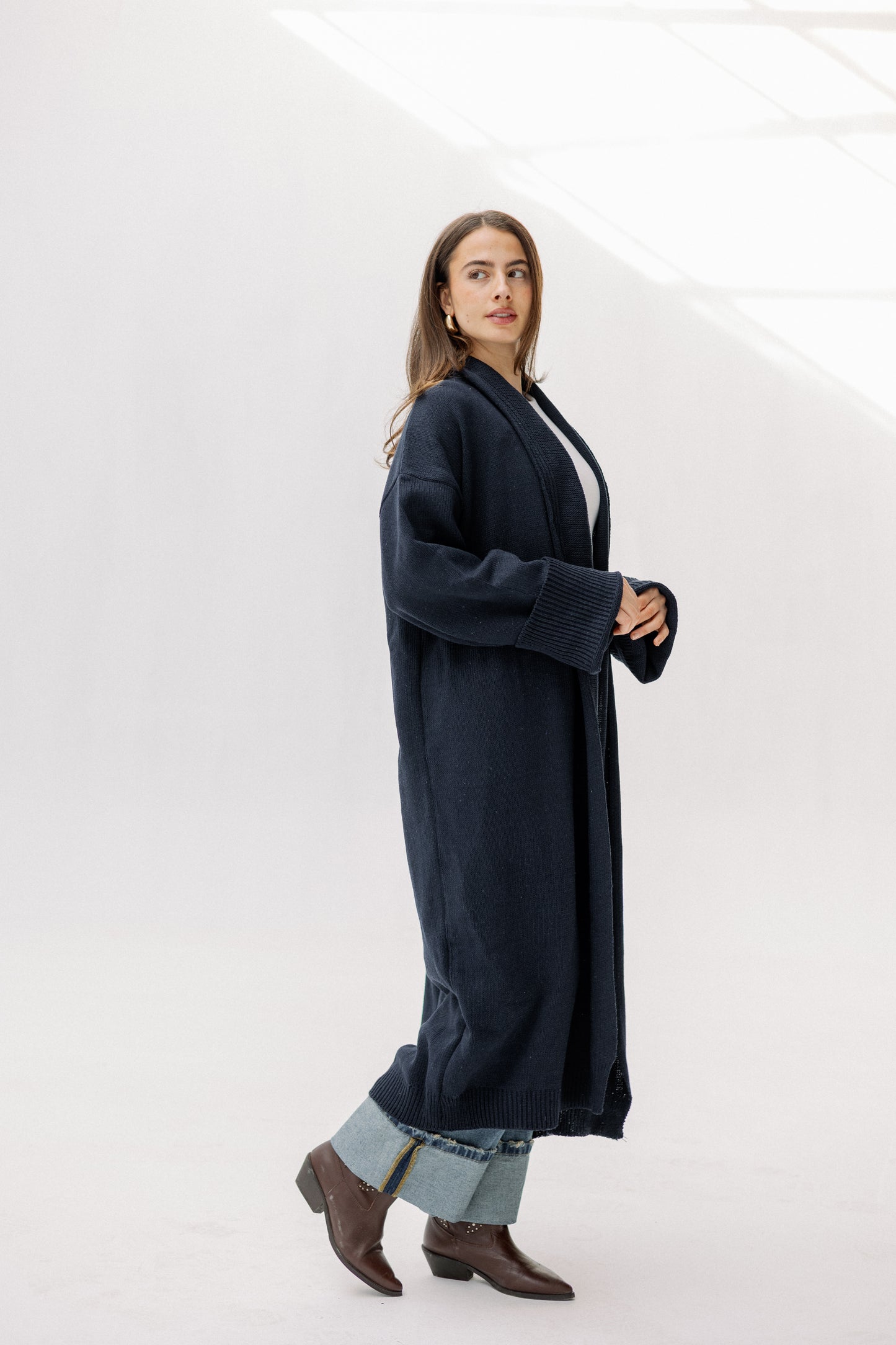 Comfy Knit Cardigan in Navy